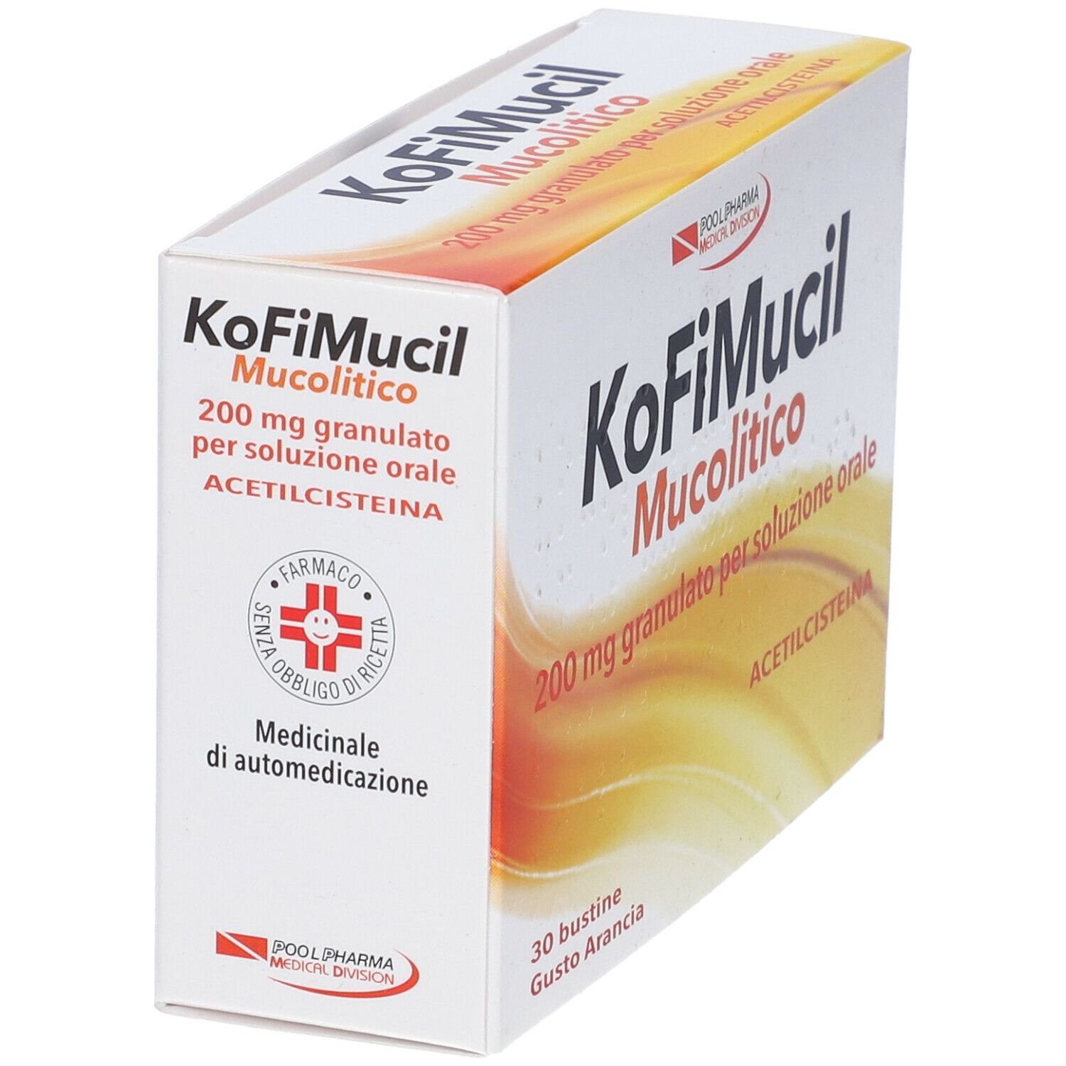 Pool Pharma KoFiMucil Mucolitico 200 mg Gusto Arancia