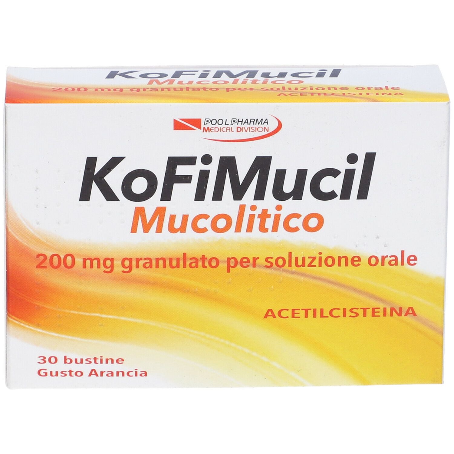 Pool Pharma KoFiMucil Mucolitico 200 mg Gusto Arancia