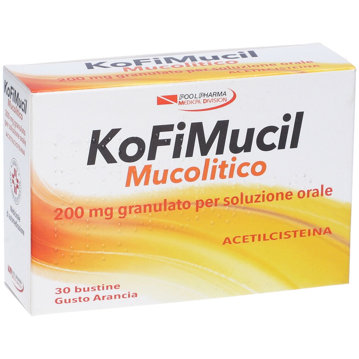 Pool Pharma KoFiMucil Mucolitico 200 mg Gusto Arancia