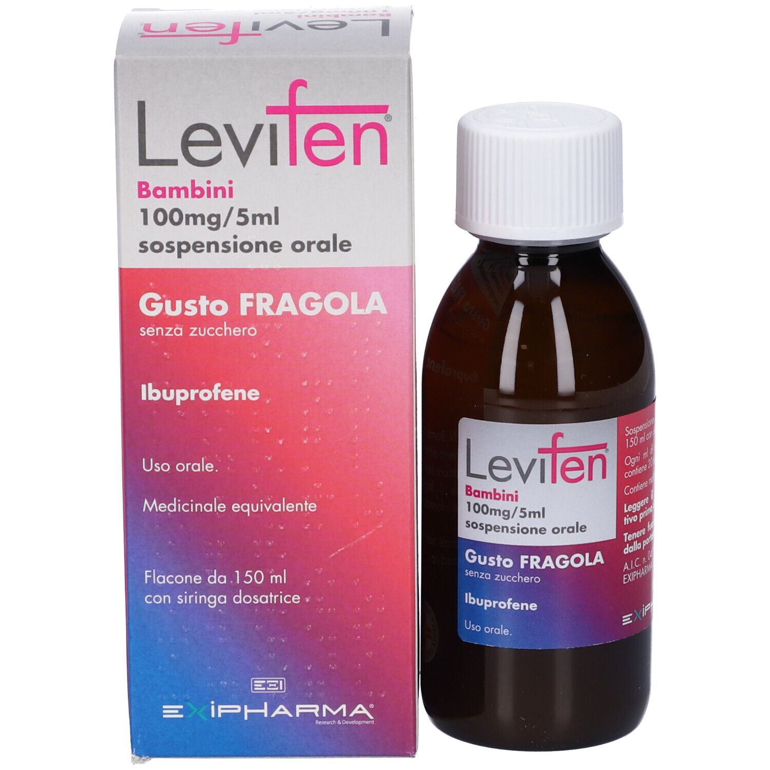 LEVIFEN Bambini 100mg/5ml sospensione orale gusto fragola senza zuccher
