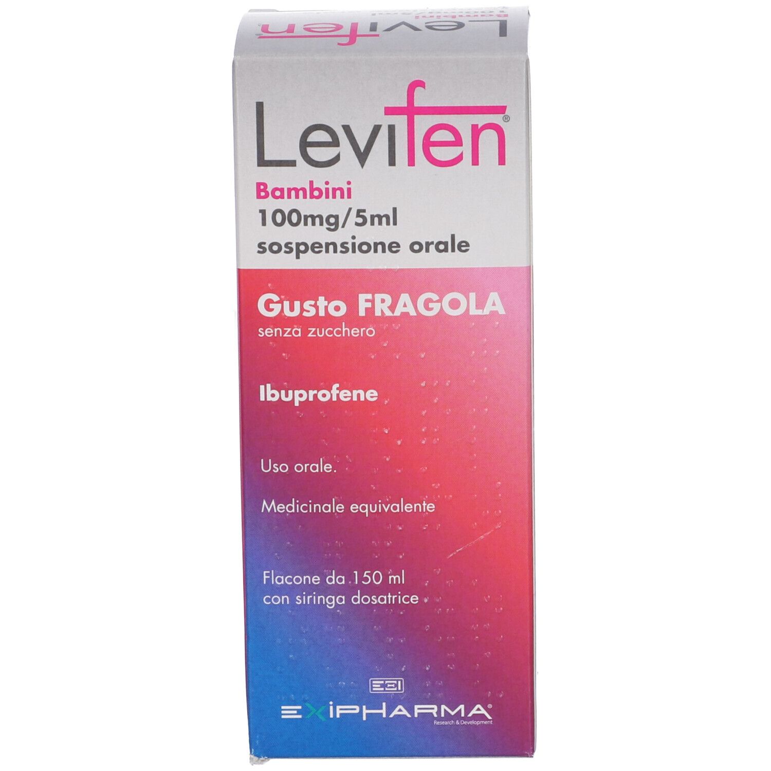 LEVIFEN Bambini 100mg/5ml sospensione orale gusto fragola senza zuccher