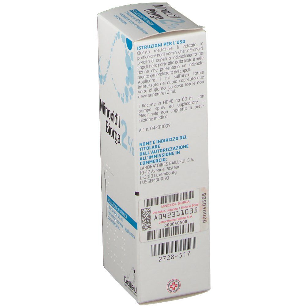 Minoxidil Biorga 2% Soluzione Cutanea 60ml
