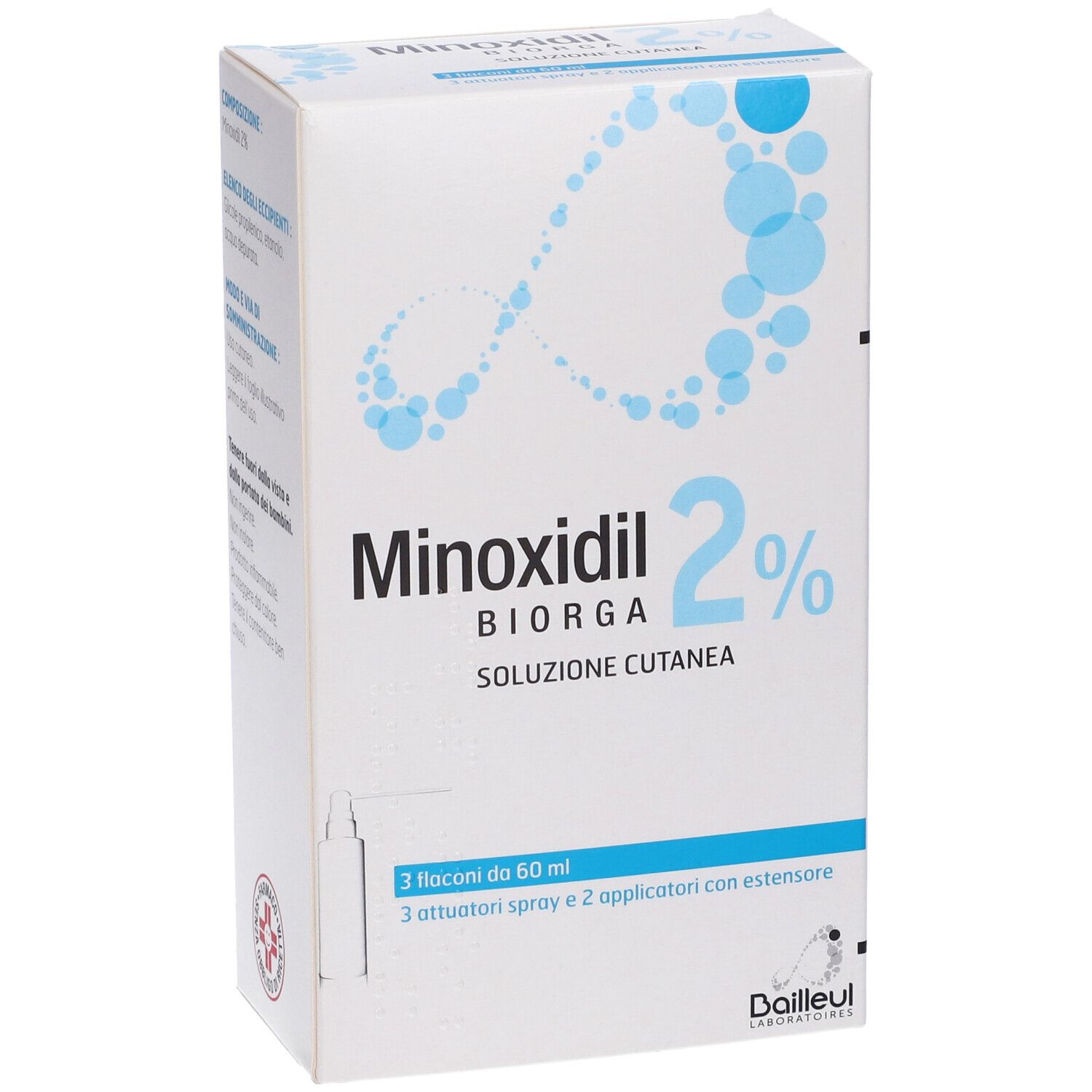 Minoxidil Biorga 2% Soluzione Cutanea 3 x 60ml