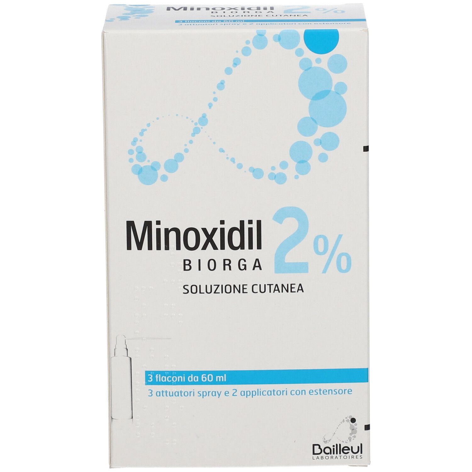 Minoxidil Biorga 2% Soluzione Cutanea 3 x 60ml