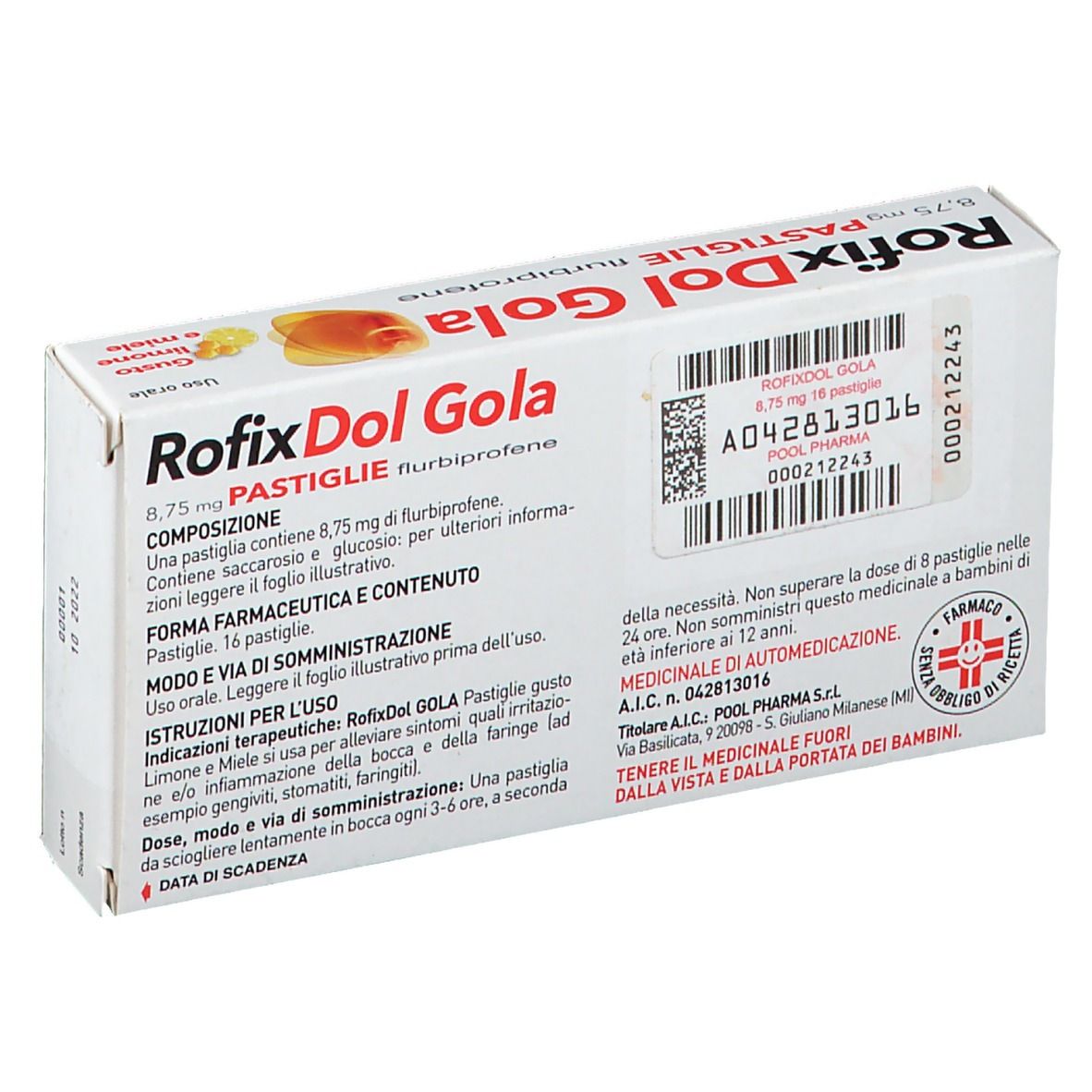 POOL PHARMA - Rofixdol Gola 16 Pastiglie - Trattamento Dolore Del Cavo Orale