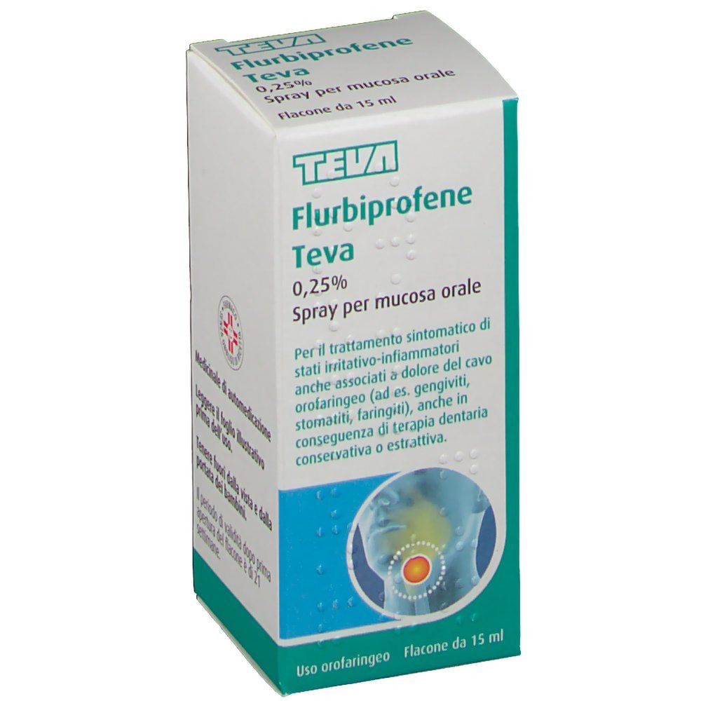 Fluribiprofene Teva 0,25% Spray per Mucosa orale