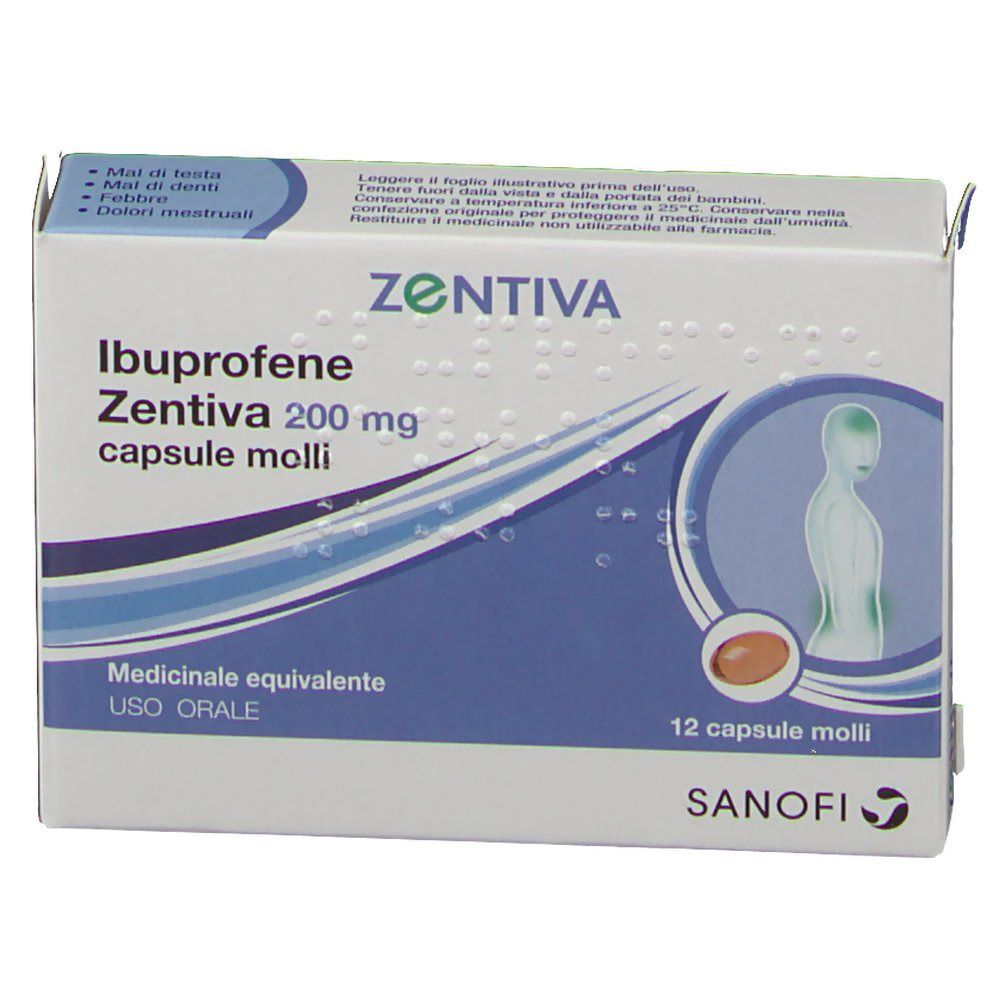 Ibuprofene Zentiva 200 mg 12 Capsule molli