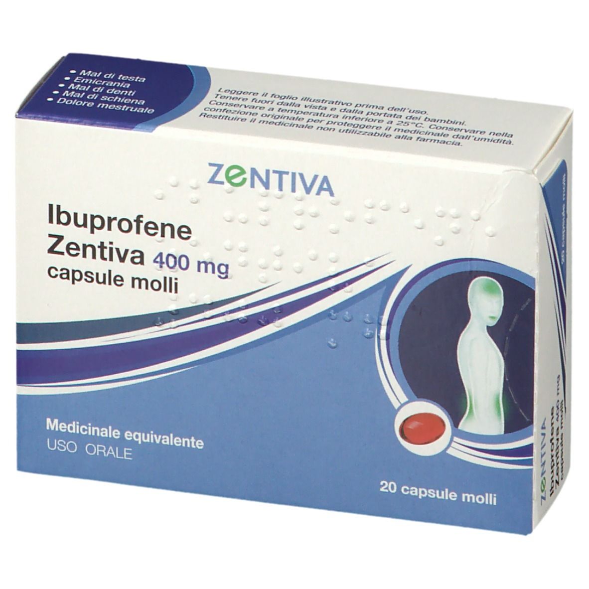 Ibuprofene Zentiva 400 mg 20 Capsule molli