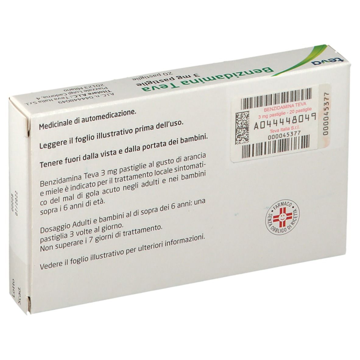Benzidamina Teva 3 mg pastiglie Benzidamina cloridrato