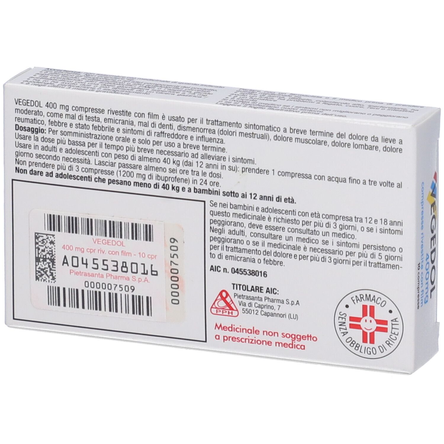 Vegedol 400 mg compresse rivestite con film