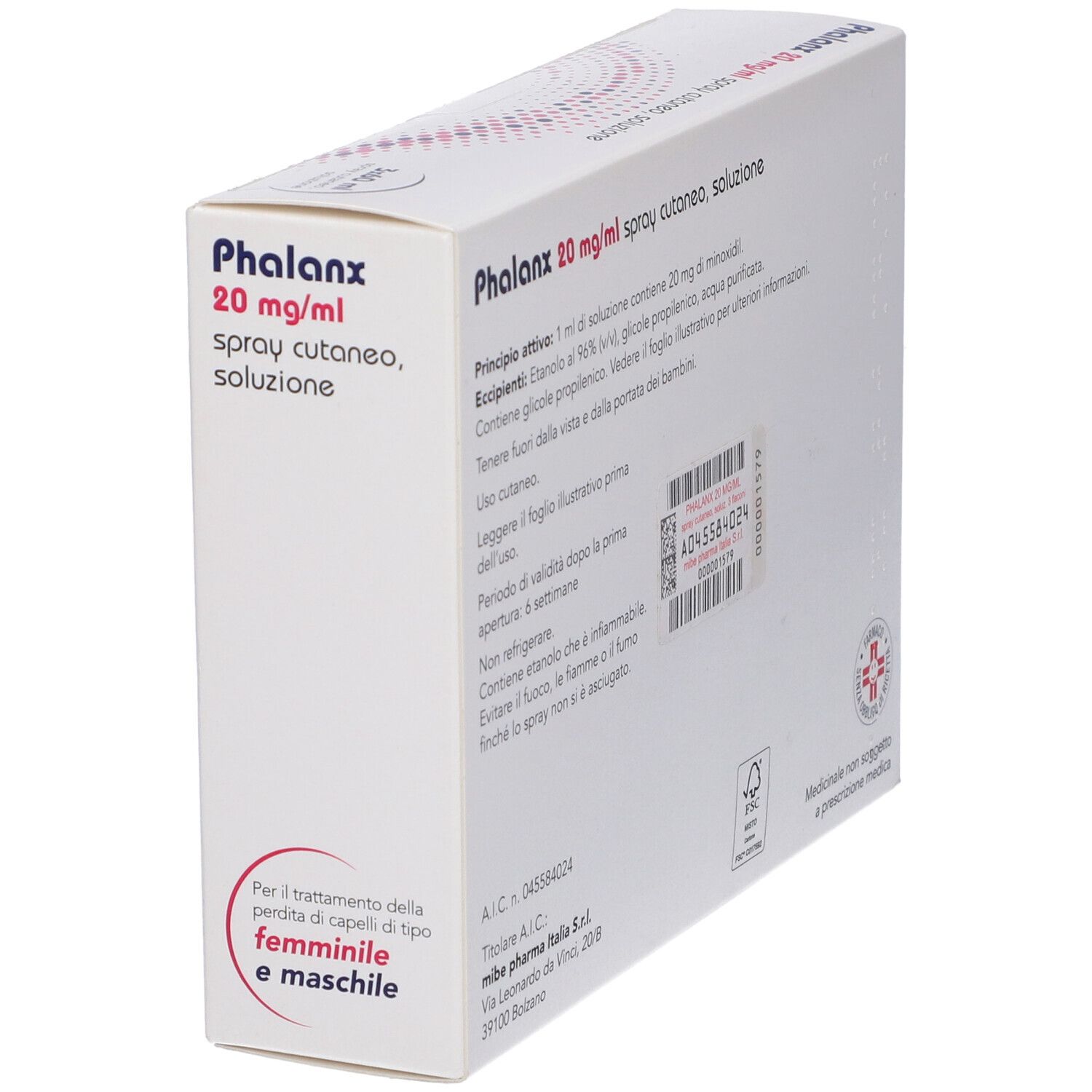 Phalanx Spray Cutaneo Soluzione 60 Ml 20 Mg/Ml 3 Flaconi