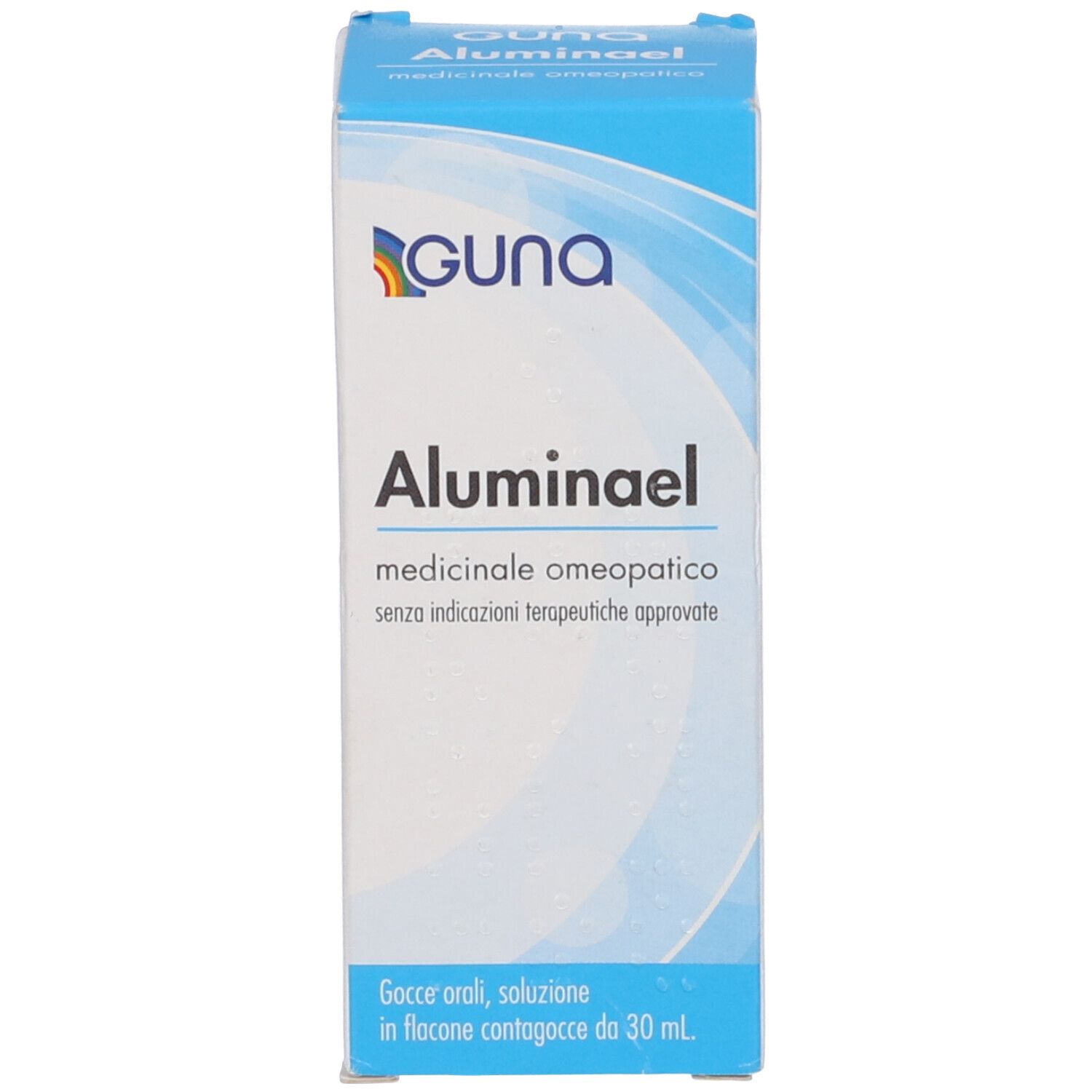 Confezione del prodotto blu e bianca. Nome e logo del prodotto ben visibili. Testo in italiano.