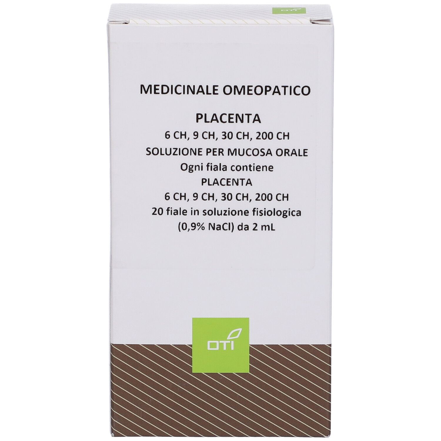 OTI Placenta 6 Ch, 9 Ch, 30 Ch, 200 Ch (Scalare Progressivo) 20 Fiale 2 Ml Soluzione Fisiologica Per Mucosa Orale