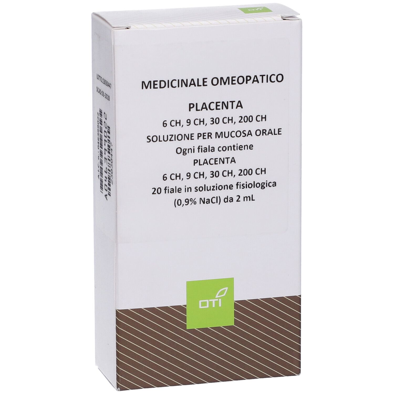 OTI Placenta 6 Ch, 9 Ch, 30 Ch, 200 Ch (Scalare Progressivo) 20 Fiale 2 Ml Soluzione Fisiologica Per Mucosa Orale