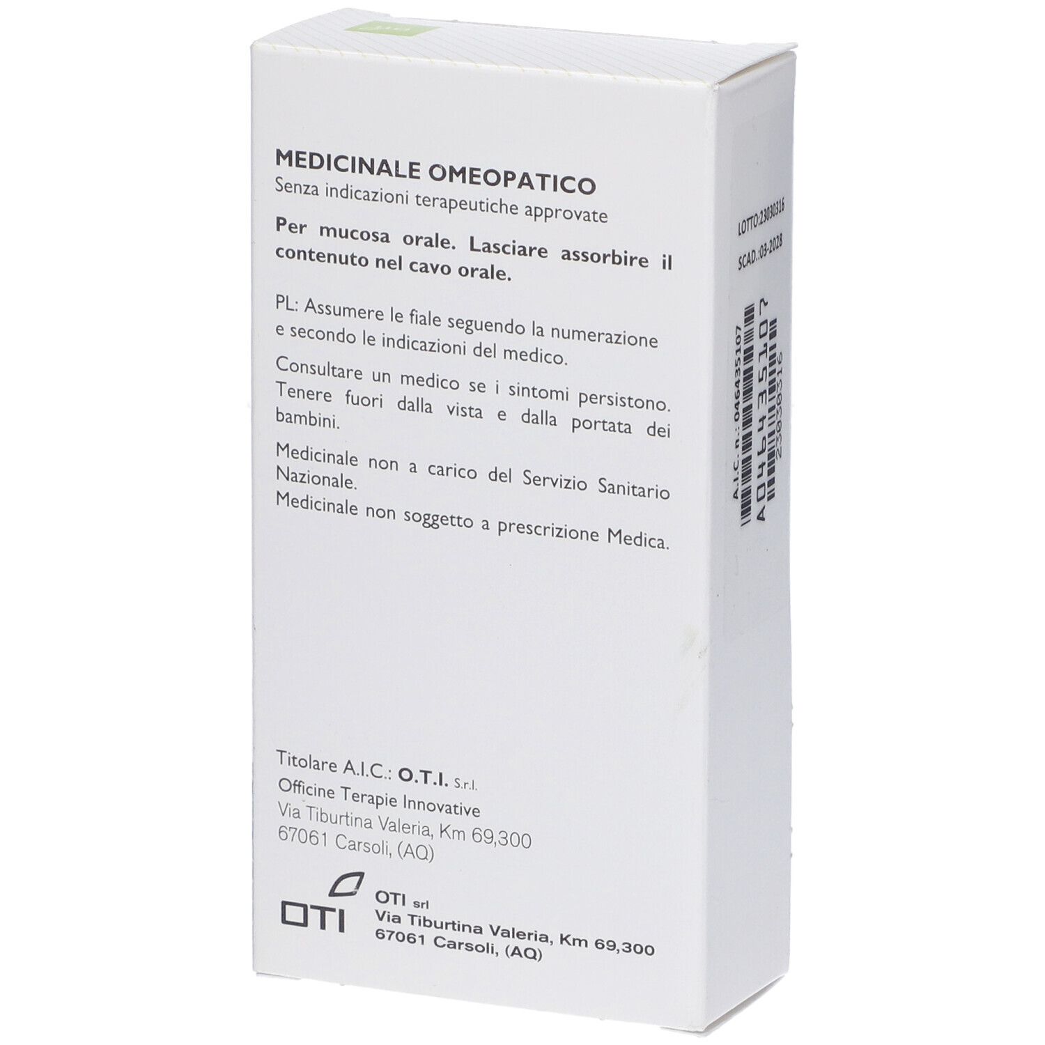 OTI Arsenicum Album 06 Lm Potenziata Liquida 20 Fiale 2 Ml Soluzione Idroalcolica Per Mucosa Orale
