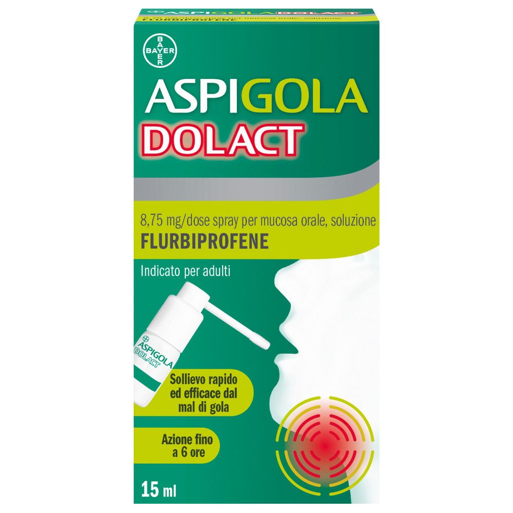 Aspi Gola Dolact Spray Gola antinfiammatorio per Mal di Gola Forte