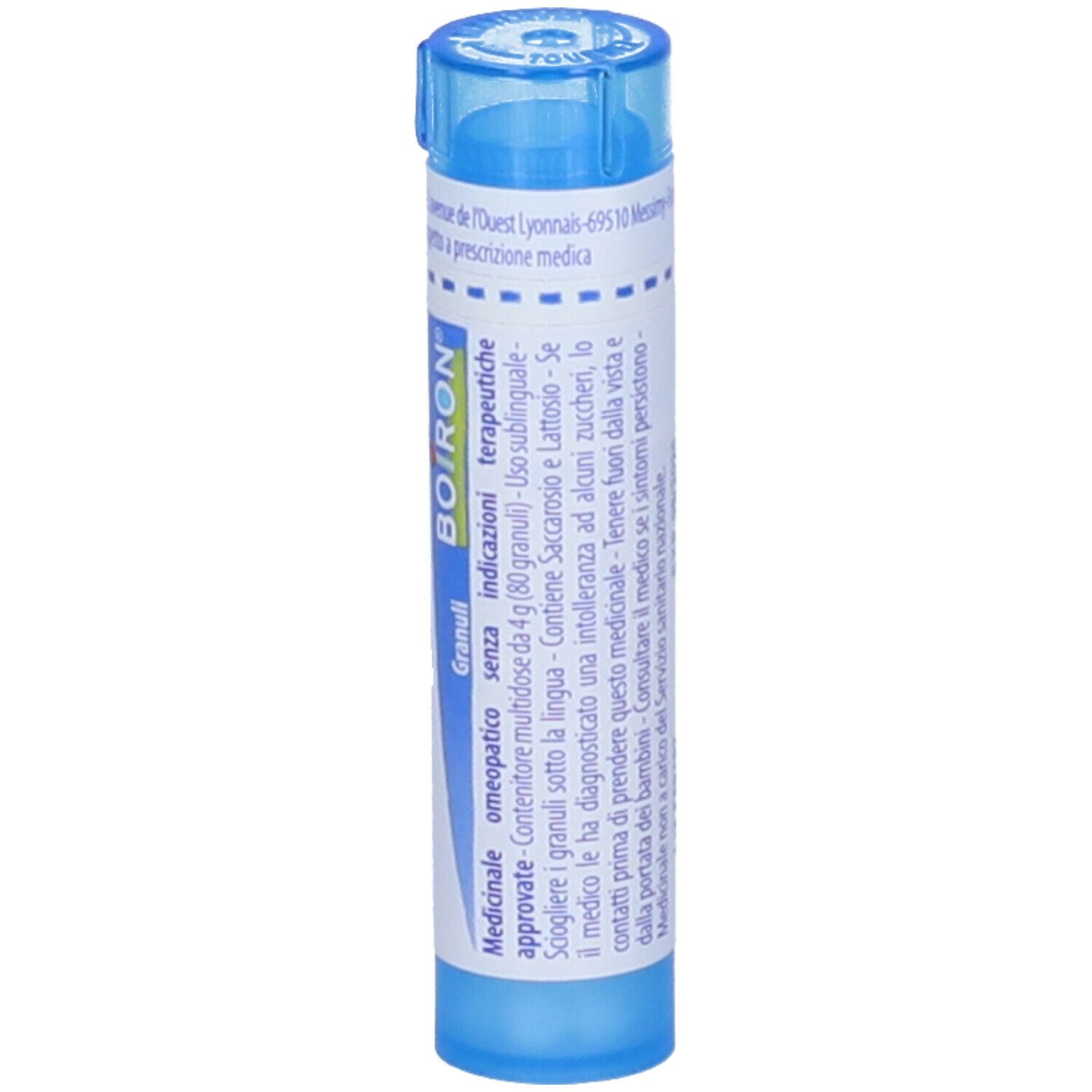 Tubo blu con 'Collinsonia canadensis 9 ch' e 'BOIRON'. Granuli.