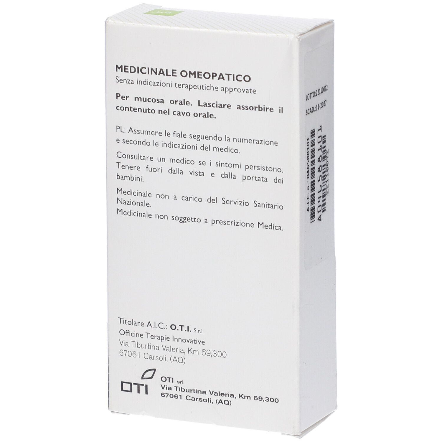 Oti Aconitum Napellus 030 Lm Potenziata Liquida 20 Fiale 2 Ml Soluzione Idroalcolica Per Mucosa Orale