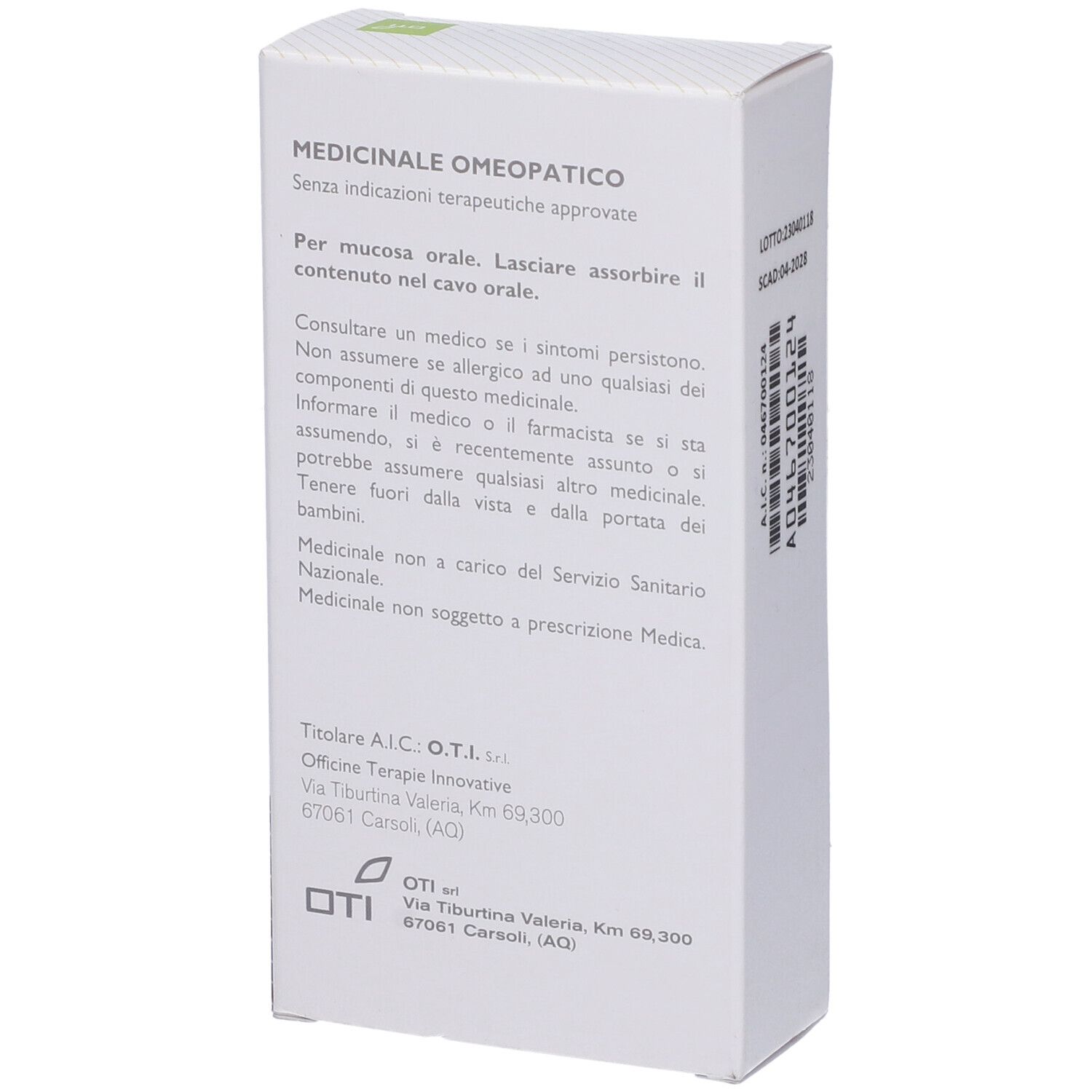 OTI Nux Vomica 10.000K (10Mk) 20 Fiale 2 Ml Soluzione Fisiologica Per Mucosa Orale