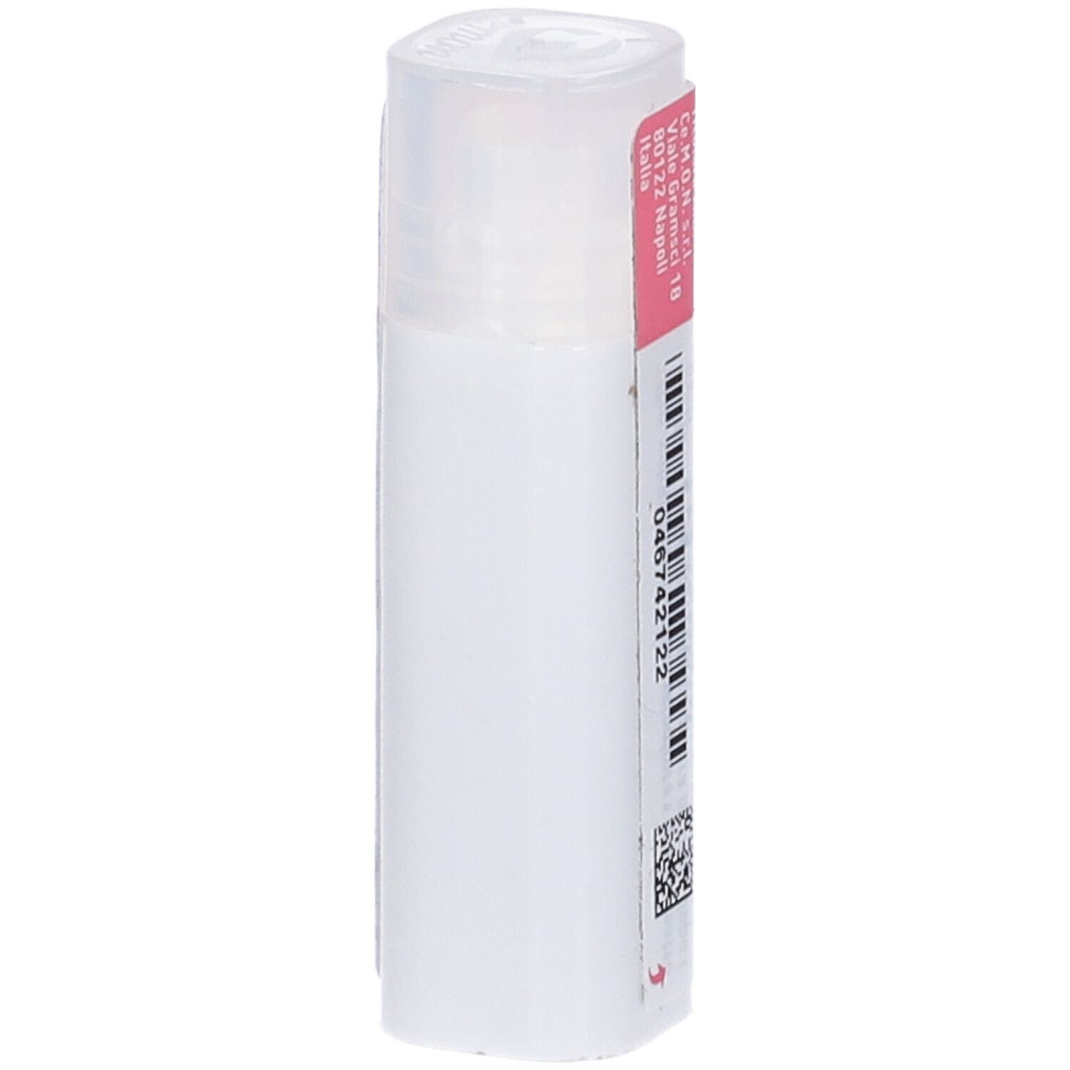 Flacone cilindrico bianco con etichetta rosa. Scritta: IPECA DYNAMIS 6 CH. Marchio Cemon. Vista posteriore con informazioni.