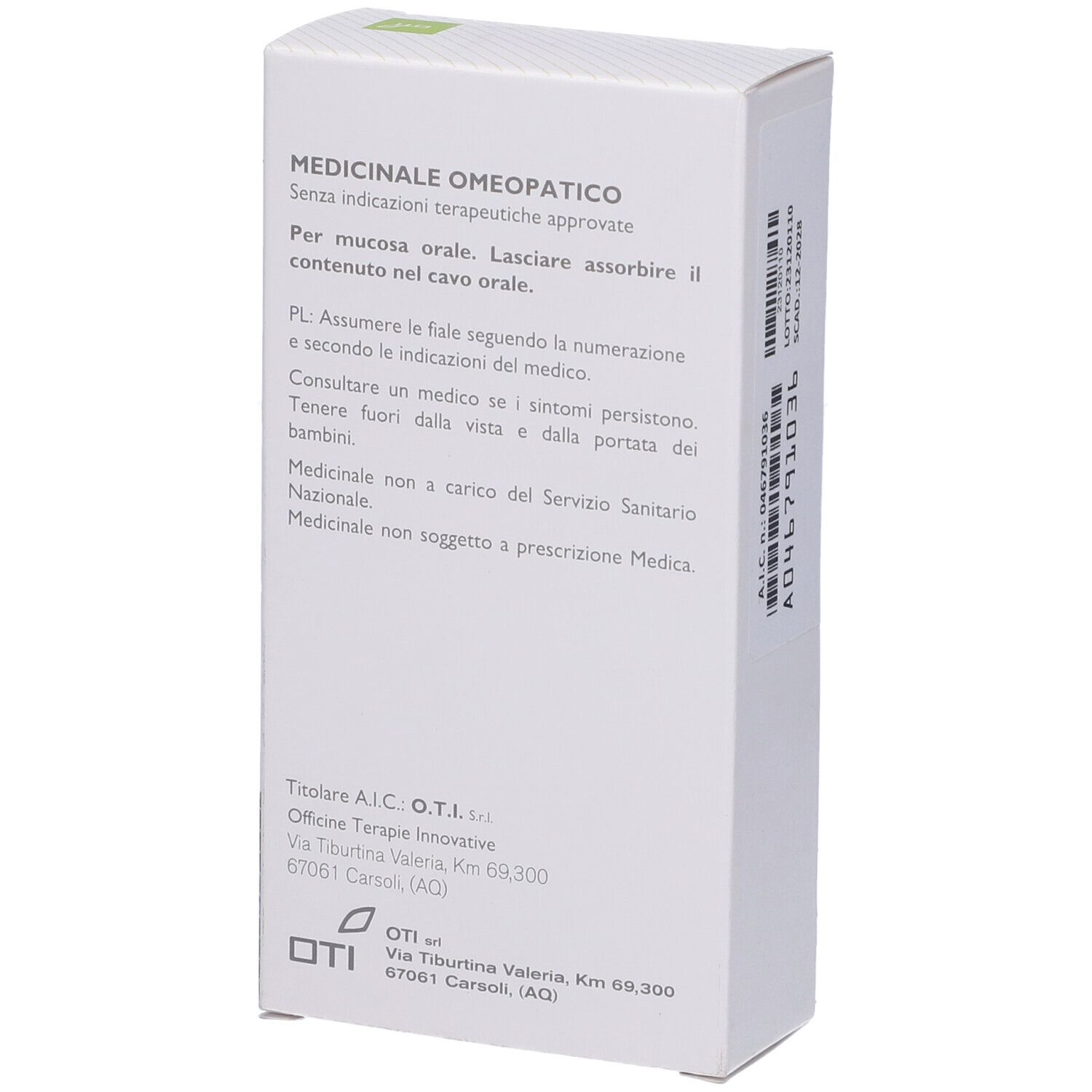 OTI Anti Cd 62E 030 Lm Potenziata Liquida 20 Fiale 2 Ml Soluzione Idroalcolica Per Mucosa Orale