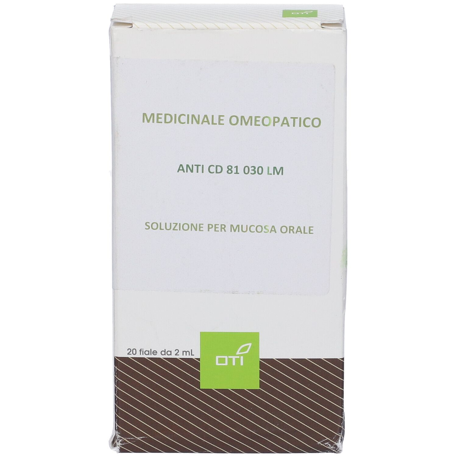 Scatola con scritta 'Medicinale Omeopatico' e 'Anti CD 81 030 LM'. Contiene 20 fiale da 2 ml.
