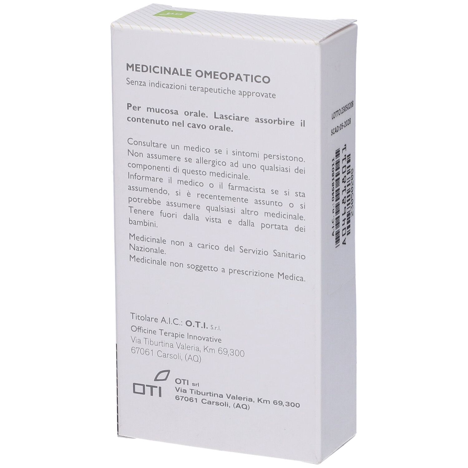 Oti Embrione 6Ch, 9Ch, 30Ch, 200Ch (Scalare Progressivo) 20 Fiale 2 Ml Soluzione Fisiologica Per Mucosa Orale