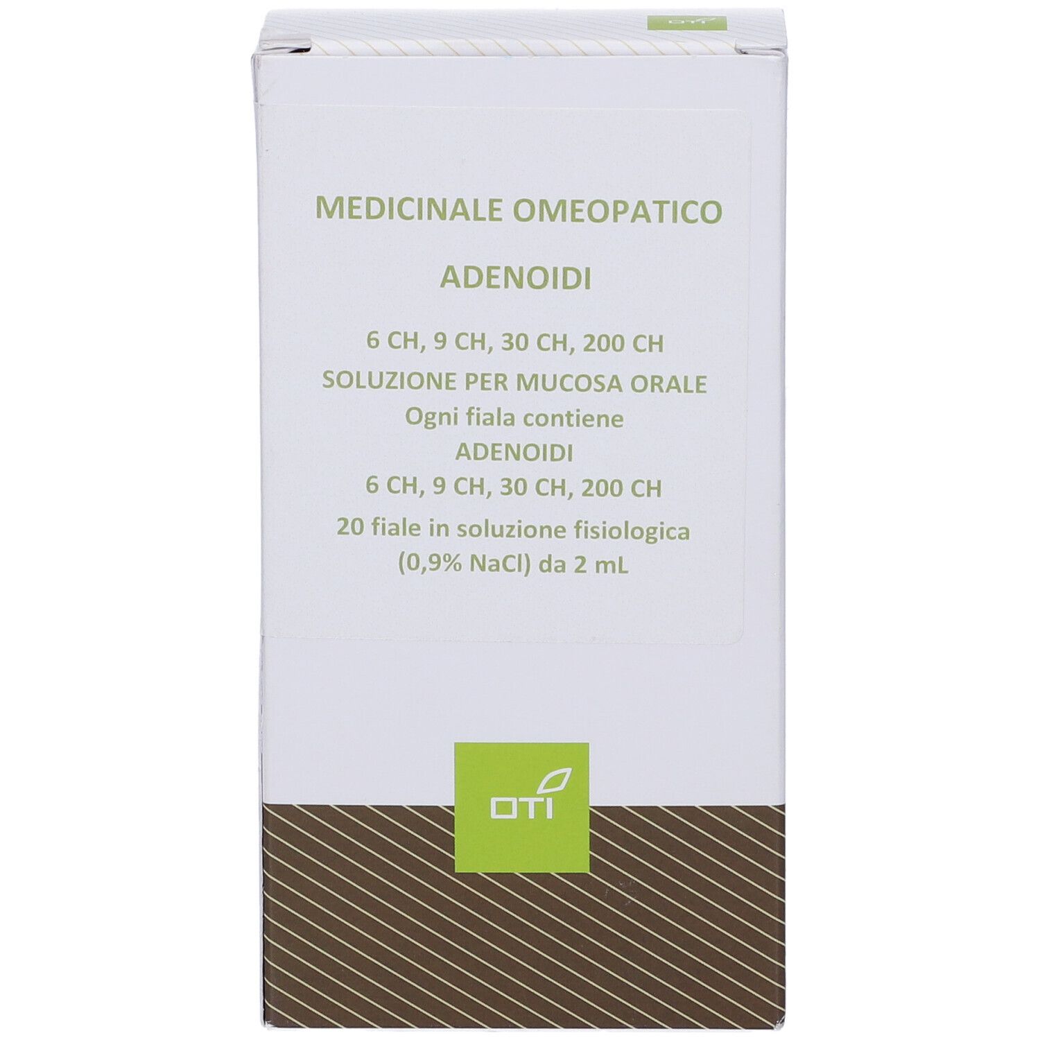 Fronte della confezione di medicinale omeopatico per adenoidi.