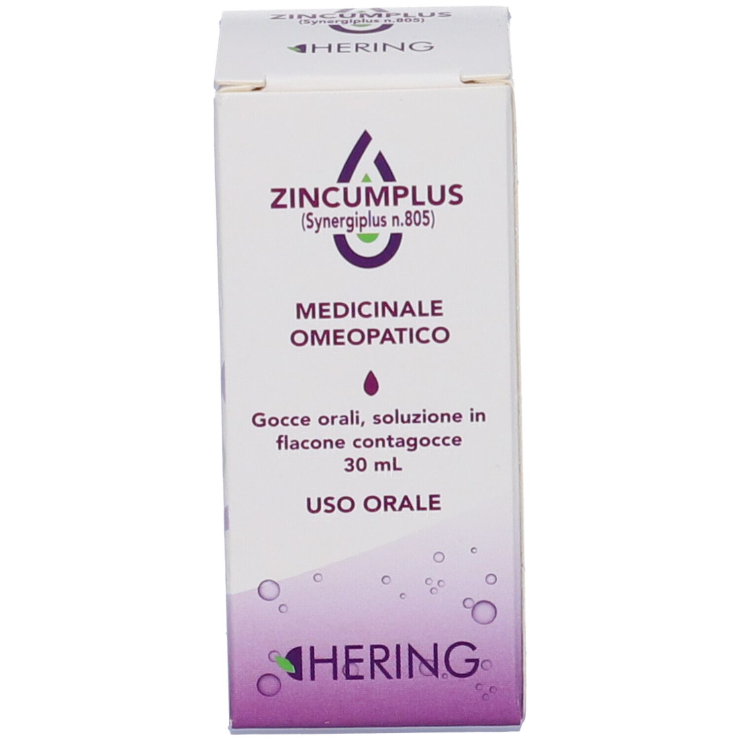 Scatola con Zincumplus (Synergiplus n. 805), Hering. Sulla scatola, Medicinale Omeopatico.