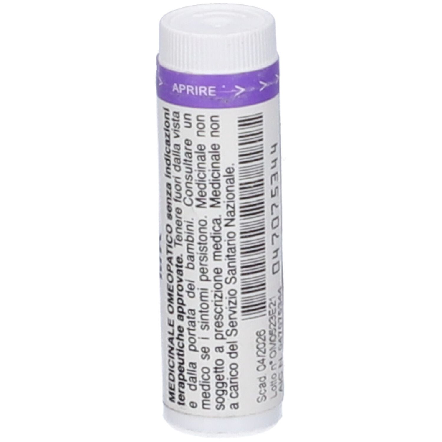 Flacone cilindrico bianco con fascia viola. Scritta: SILICEA MK. Testo sulle indicazioni mediche.