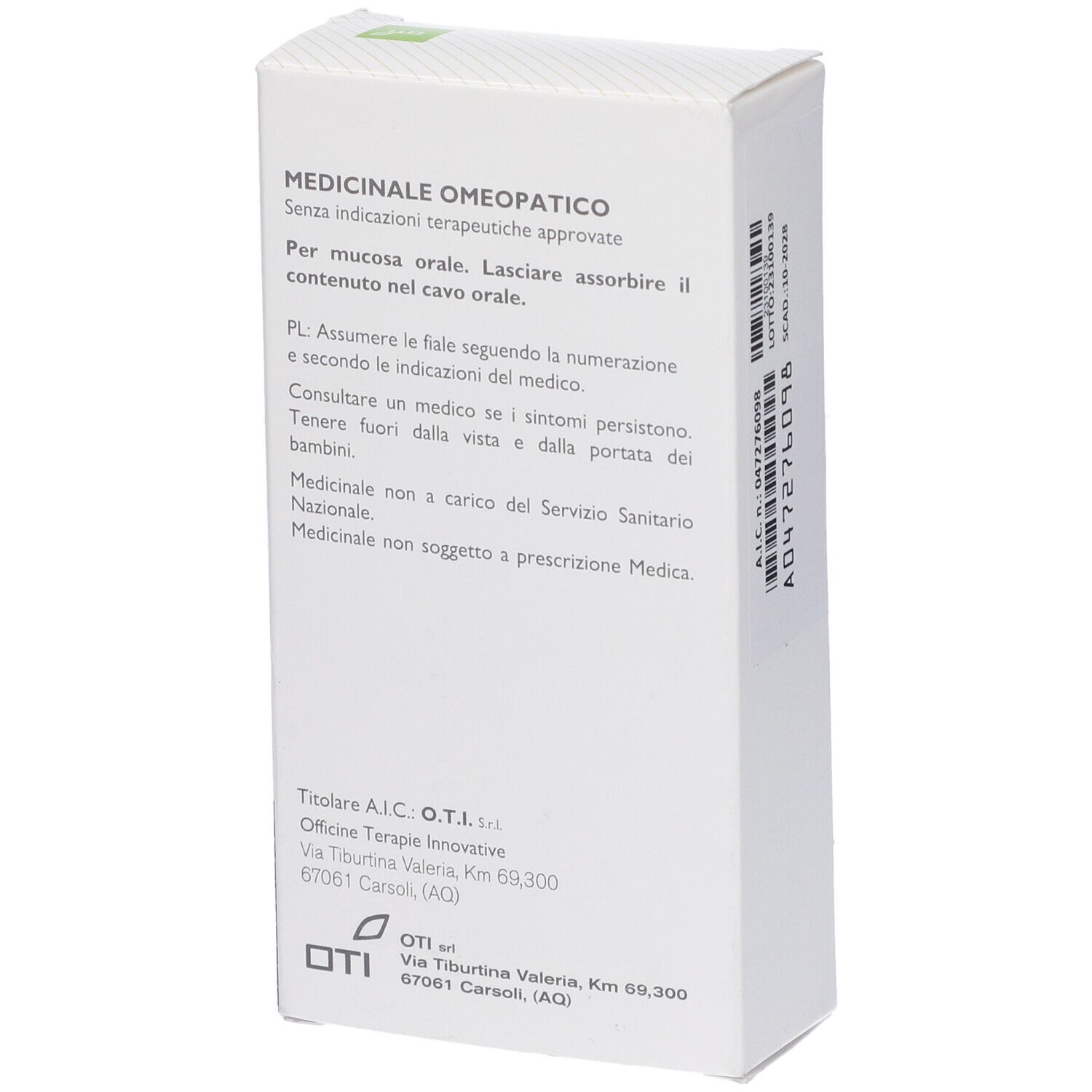 OTI Ignatia Amara 018 Lm Potenziata Liquida 20 Fiale 2 Ml Soluzione Idroalcolica Per Mucosa Orale