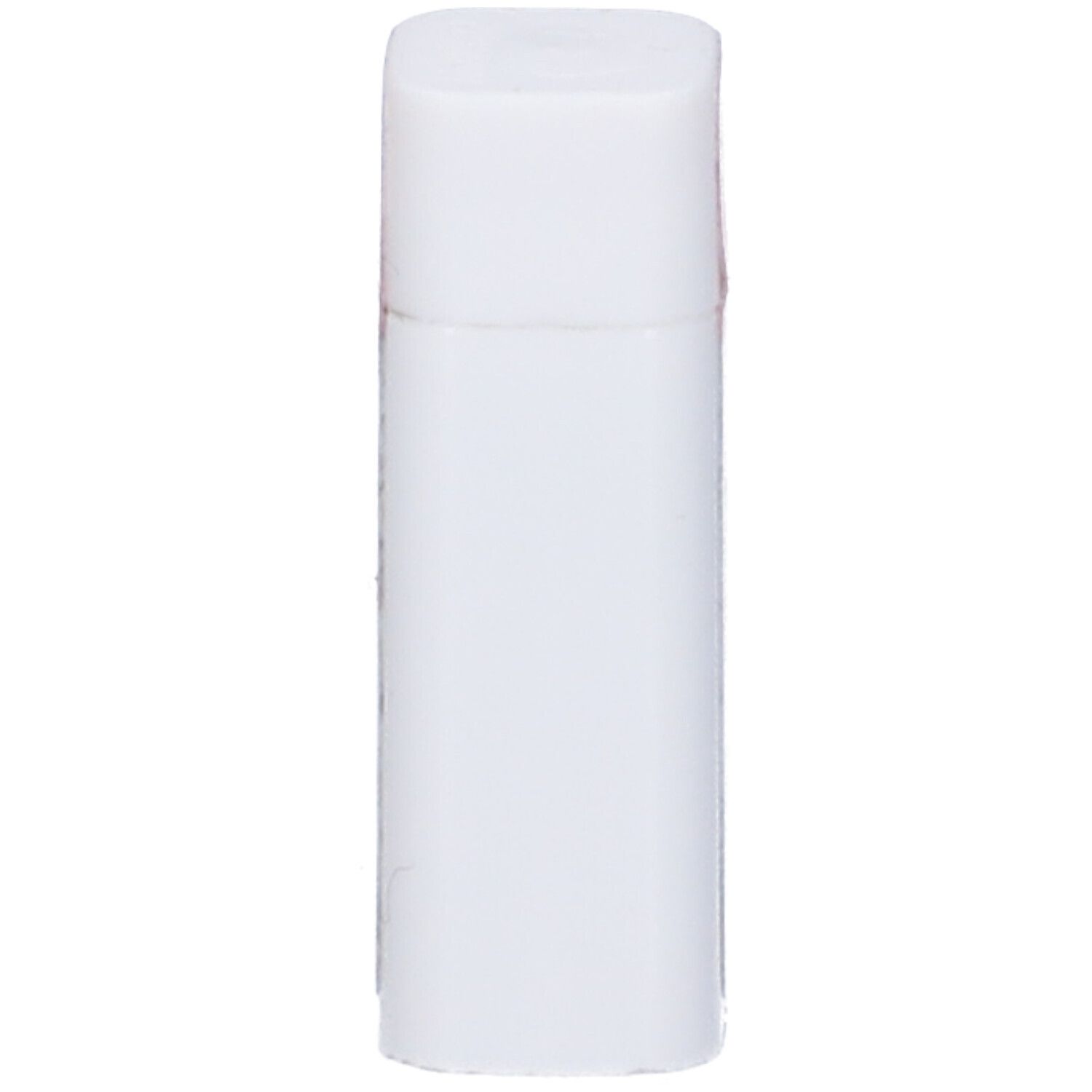 Contenitore cilindrico bianco con coperchio quadrato.