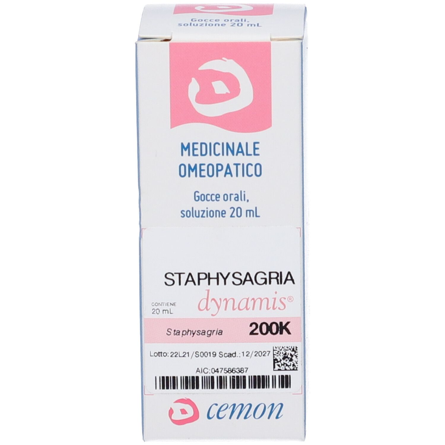 Confezione con nome e logo. Flacone con tappo bianco. Logo rosa.