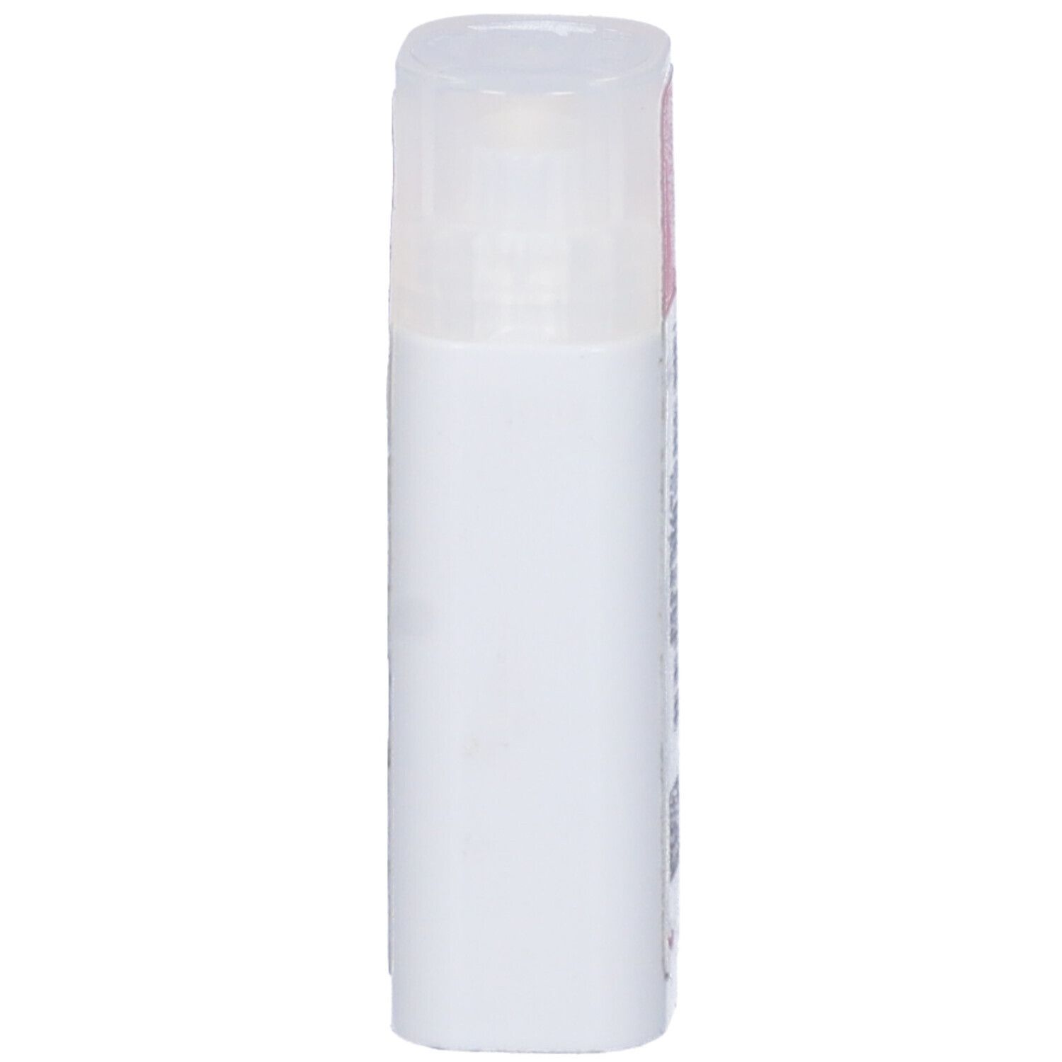 Flacone cilindrico bianco con coperchio trasparente. Flacone vuoto.