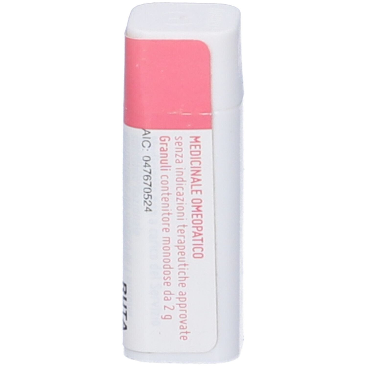 Flacone cilindrico con fascia rosa. Scritte: Ruta, 7 CH, cemon, dynamis. Nome del prodotto visibile.