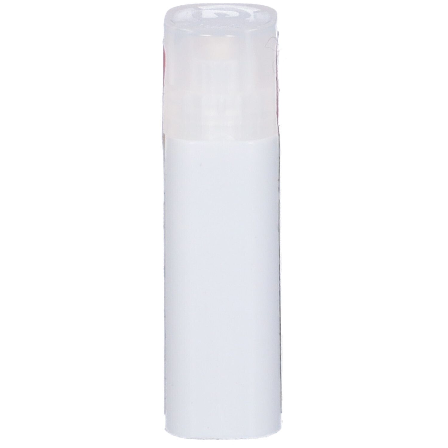 Flacone cilindrico bianco con coperchio trasparente. Nessuna altra scritta visibile.