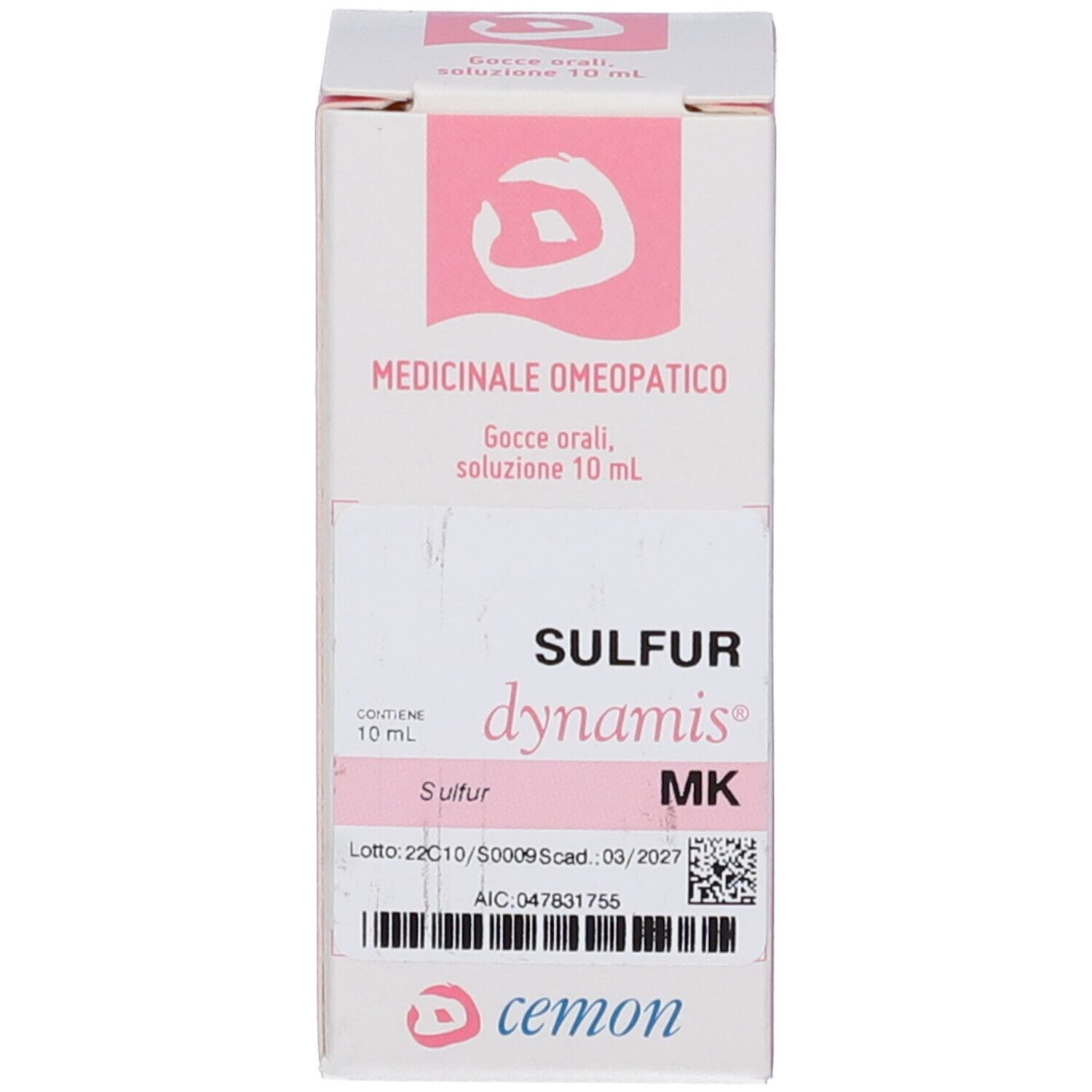 Confezione del prodotto. Bianca con accenti rosa. Nome del prodotto e logo ben visibili.