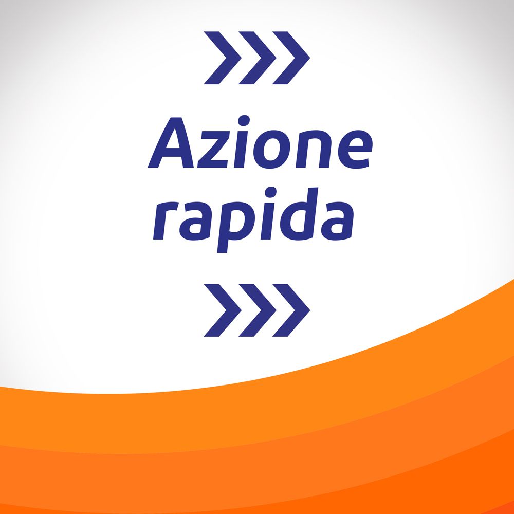 Testo: Azione rapida, con frecce. Sfondo arancione.