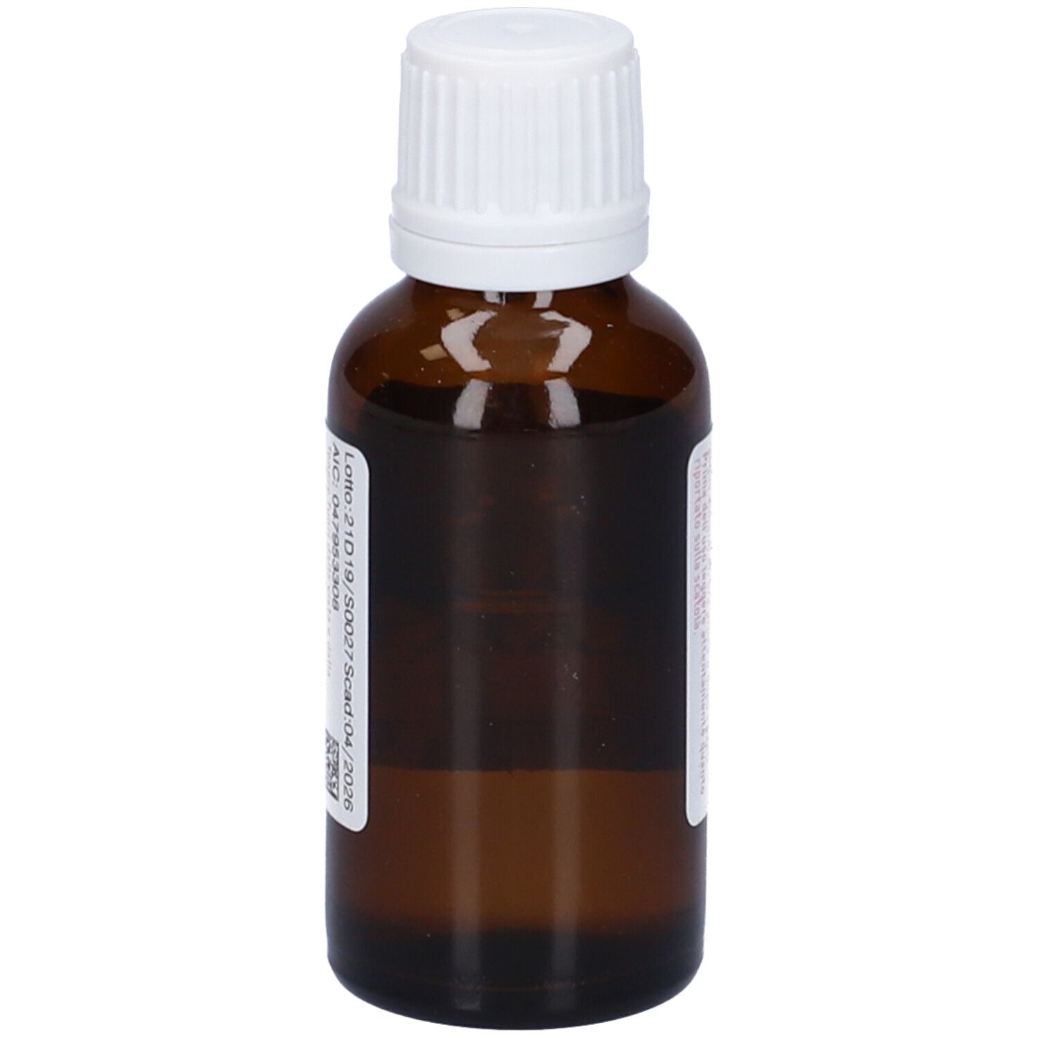 Flacone di vetro marrone con tappo bianco. L'etichetta riporta "Lycopodium clavatum dynamis CMK".