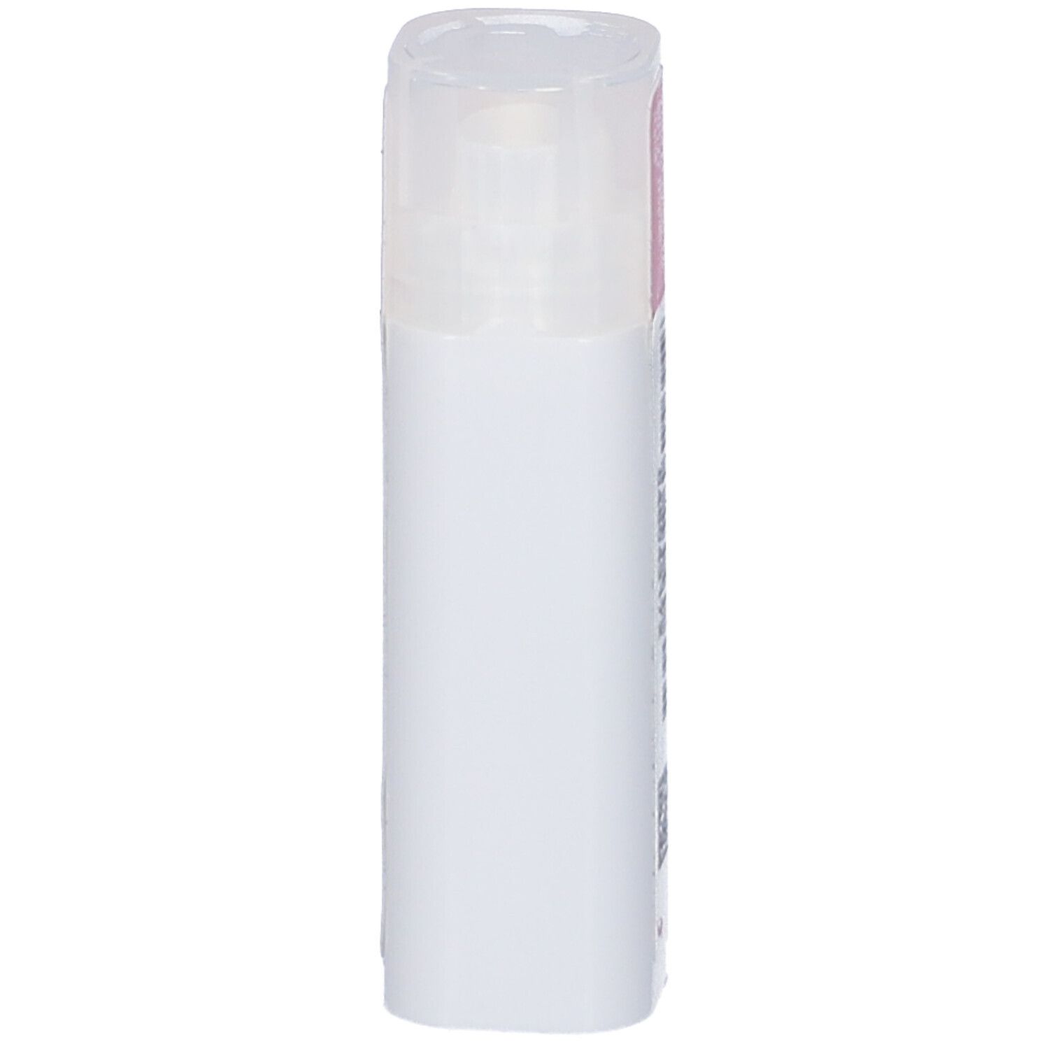 Confezione cilindrica bianca con coperchio trasparente. Nessuna altra scritta o caratteristica visibile.