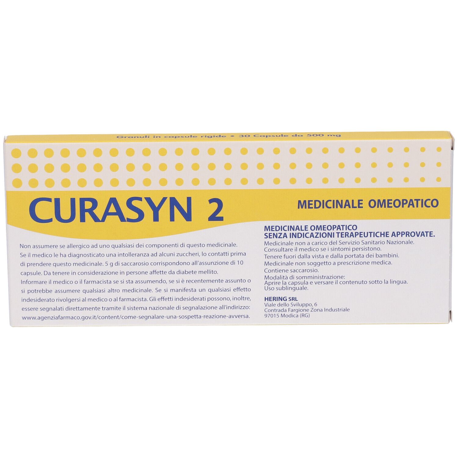 HERING Curasyn 2*Granuli 30 Capsule 500 Mg