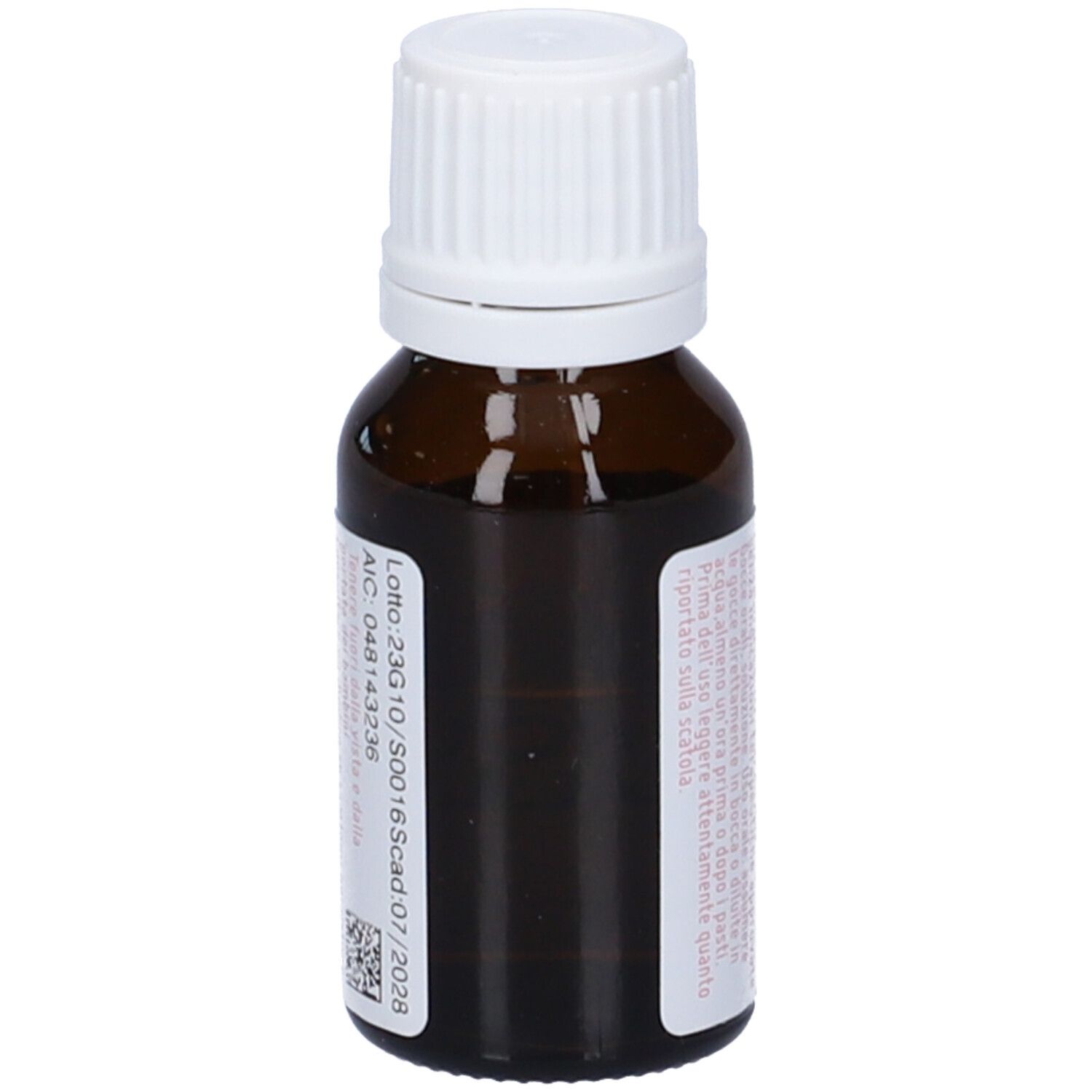 Flacone di vetro marrone con tappo bianco. Scritta: ZINCUM METALLICUM dynamis 30 CH.