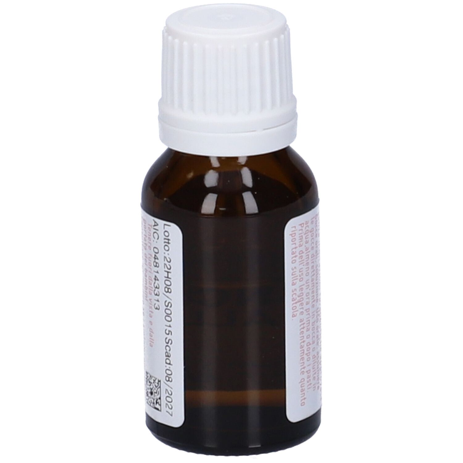 Flacone di vetro marrone con tappo bianco. L'etichetta riporta "ZINCUM METALLICUM dynamis".