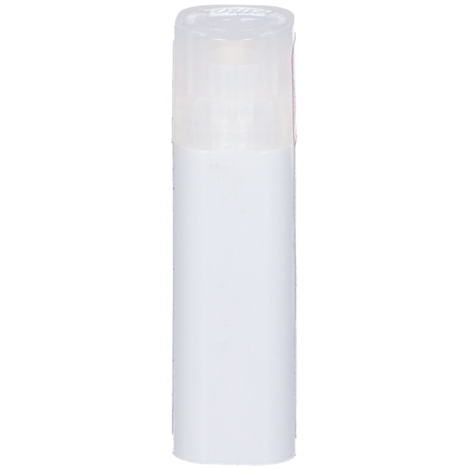 Confezione multidose cilindrica bianca con coperchio trasparente. Nessuna etichetta o testo visibile.