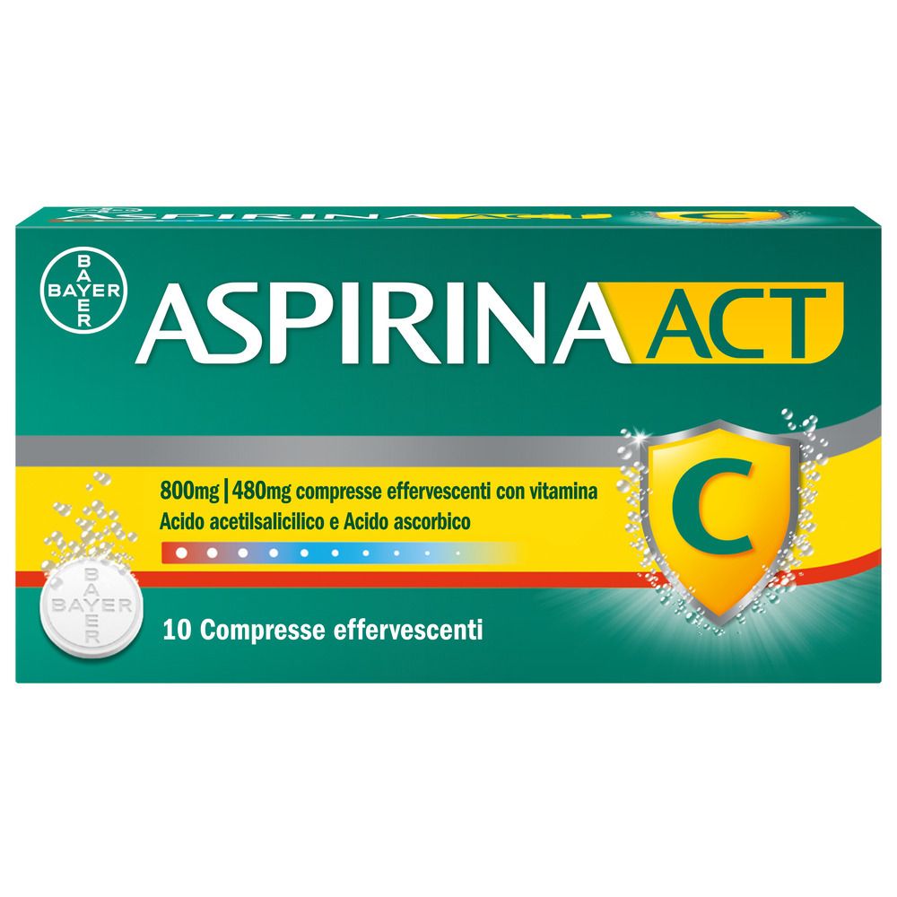 AspirinaACT C per Febbre e Influenza con Vitamina C Compresse Effervescenti