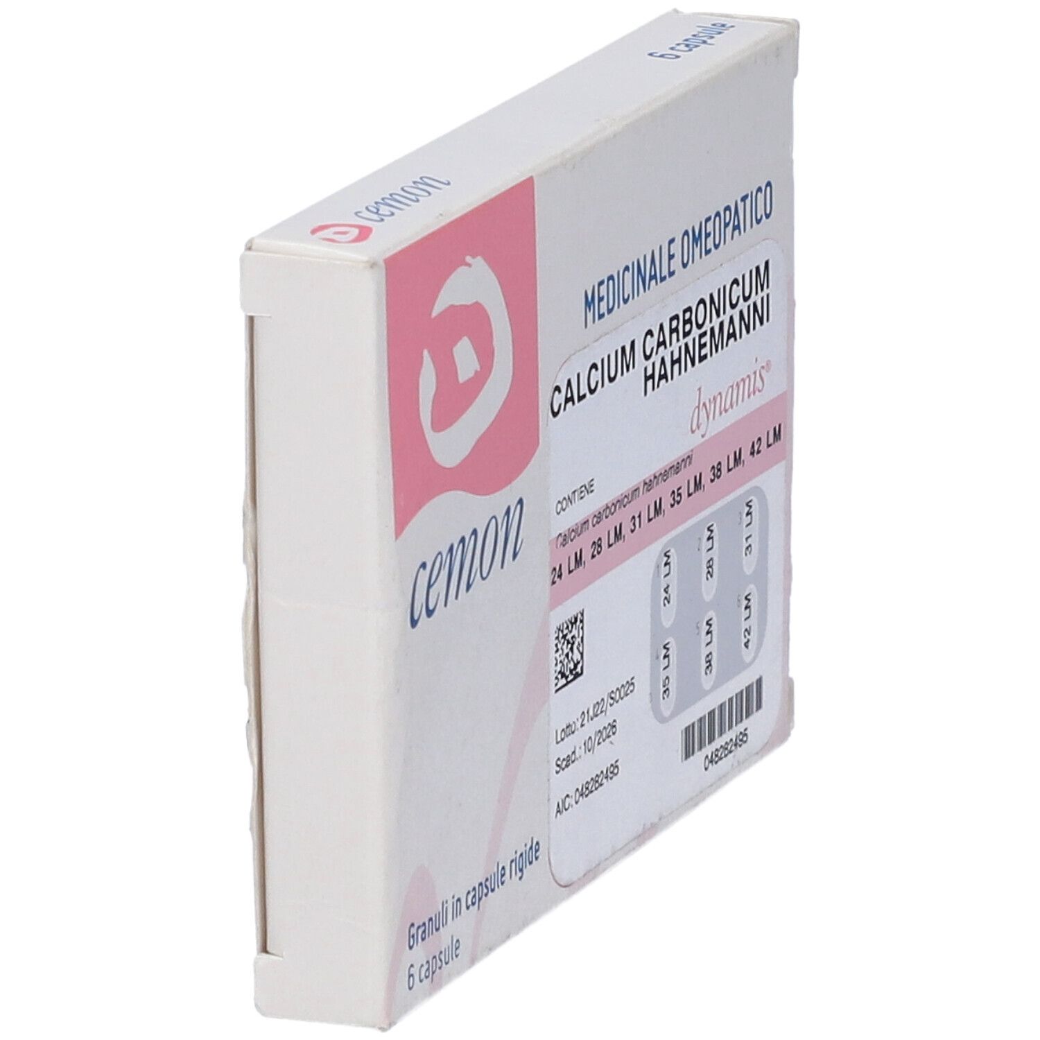 CEMON Calcium Carbonicum Hahnemanni Dynamis Granuli In Capsule Rigide 1 Capsula 24 Lm 1 Capsula 28 Lm 1 Capsula 31 Lm 1 Capsula 35 Lm 1 Capsula 38 Lm 1 Capsula 42 Lm Capsule Da 800 Mg