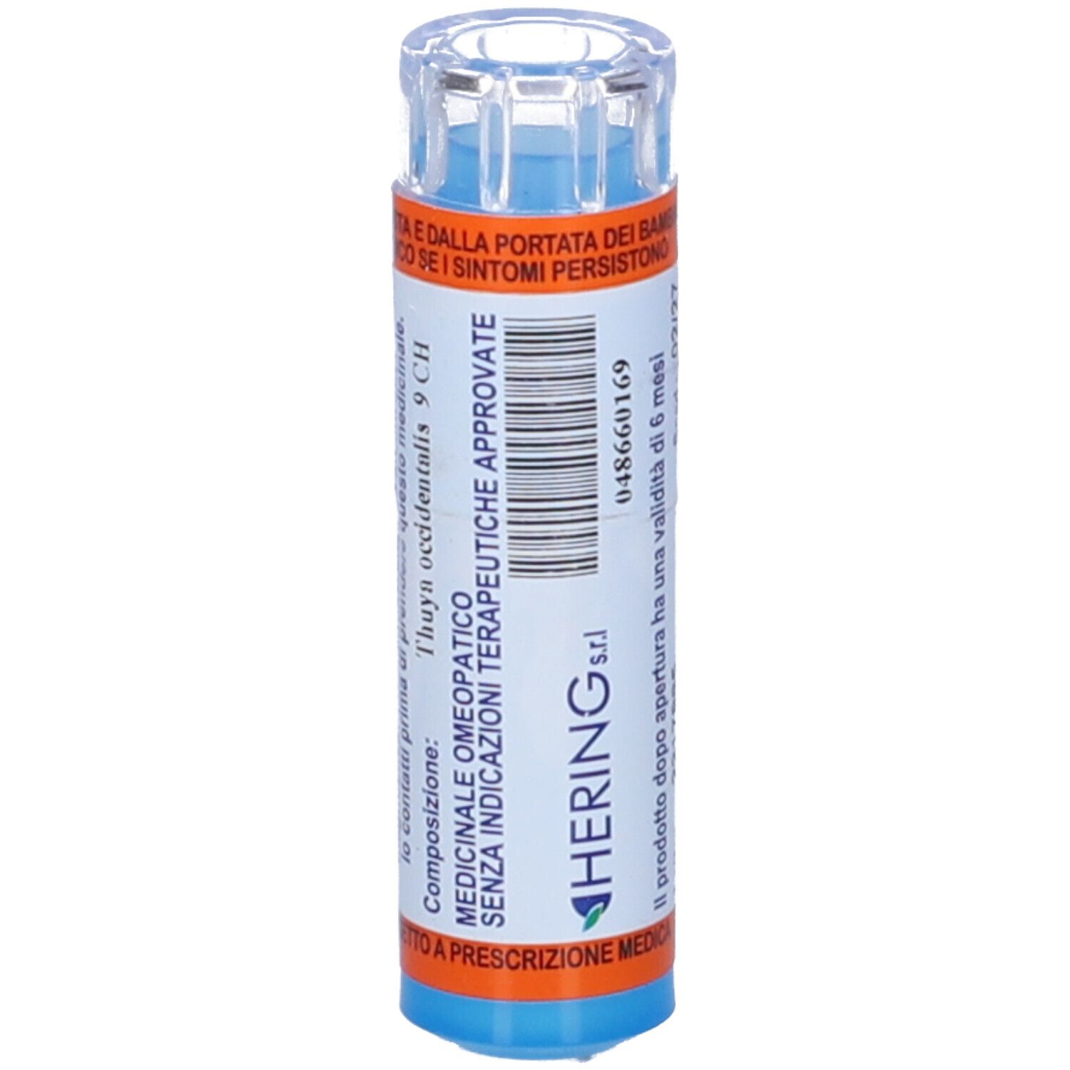 Tubetto farmaceutico blu e arancione con testo bianco. Informazioni su composizione e indicazioni.