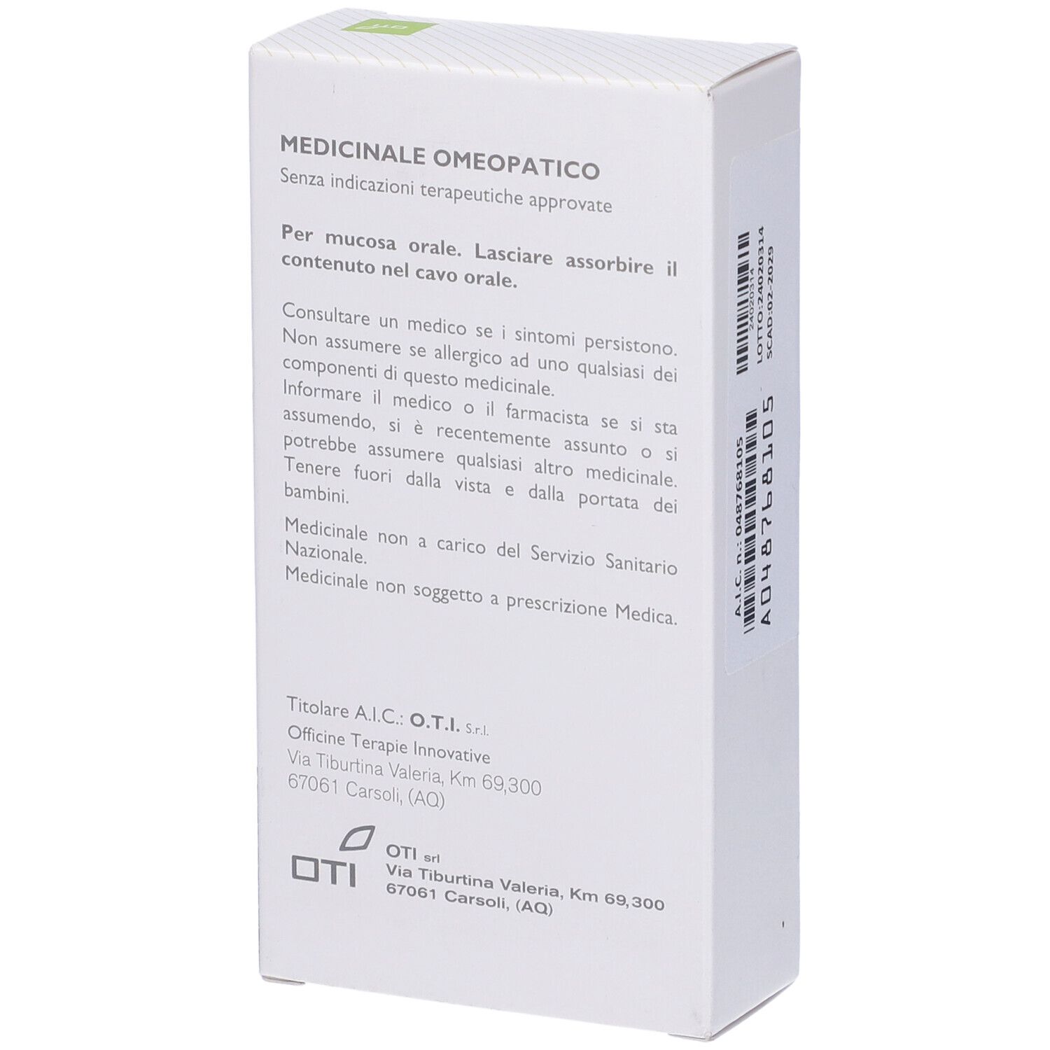 OTI Aurum Metallicum 10.000 K (10 Mk) 20 Fiale 2 Ml Soluzione Fisiologica Per Mucosa Orale