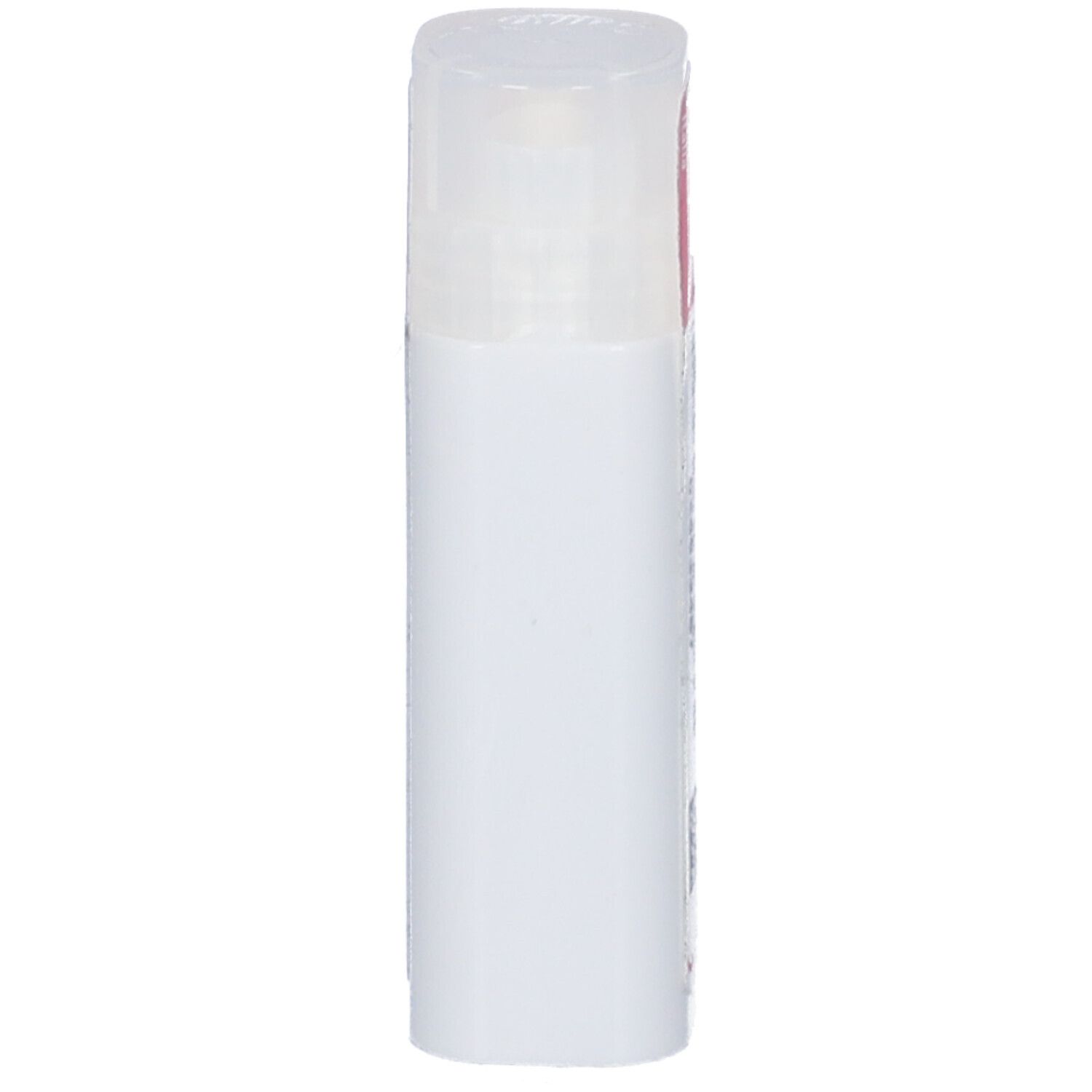 Flacone cilindrico bianco con coperchio trasparente. Nessun'altra caratteristica o scritta visibile.