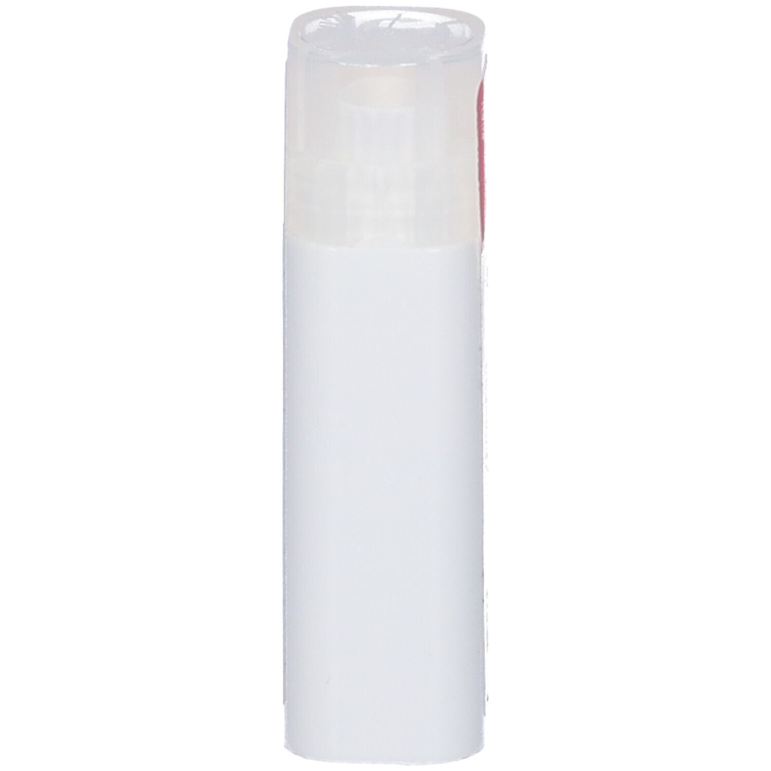 Flacone cilindrico bianco con coperchio trasparente. Nessuna altra scritta visibile.